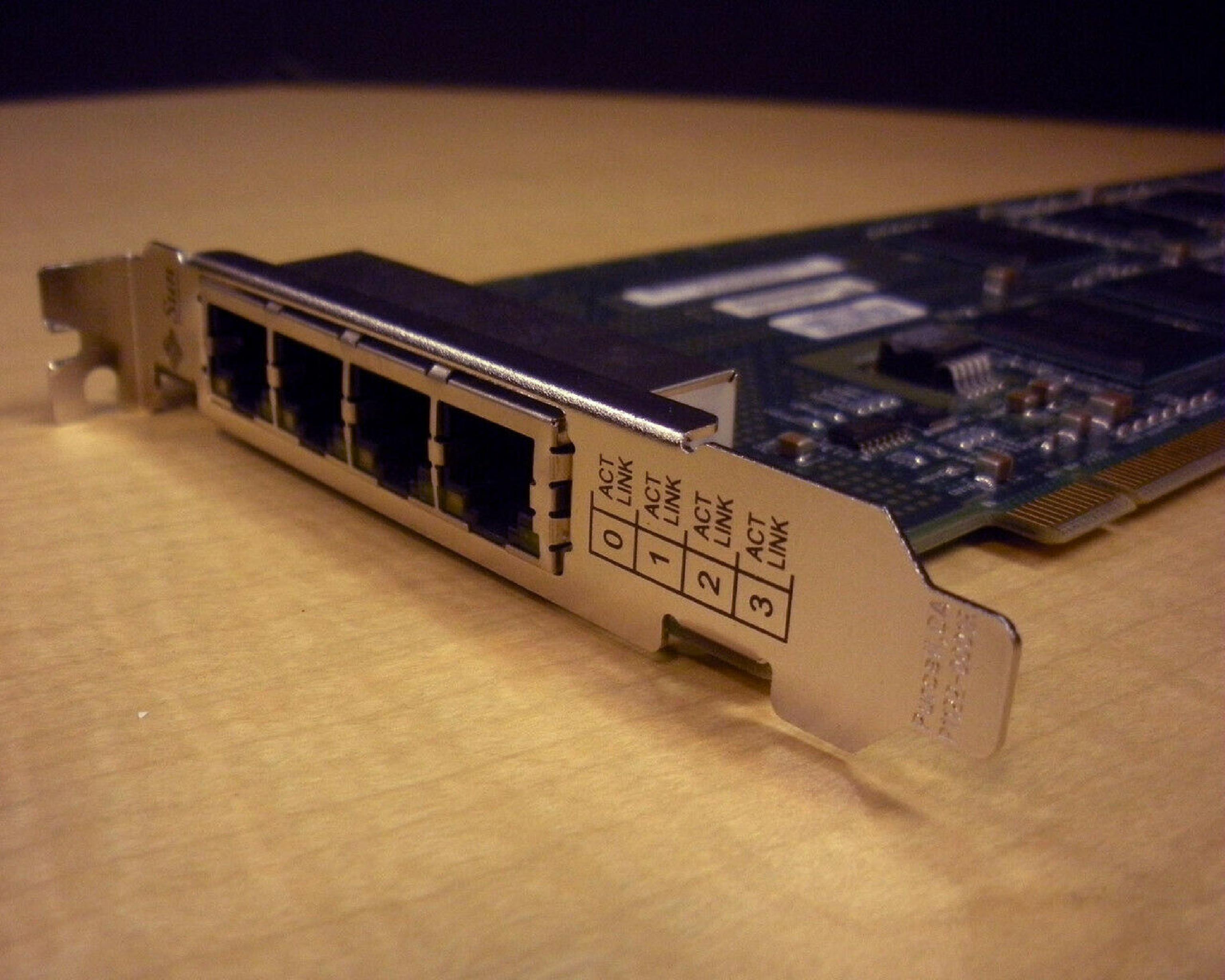 SUN MICROSYSTEMS 501-6522 QUAD GIGASWIFT ETHERNET GIGABIT ADAPTER, MODEL: X4444A, P/N: 501-6522-08