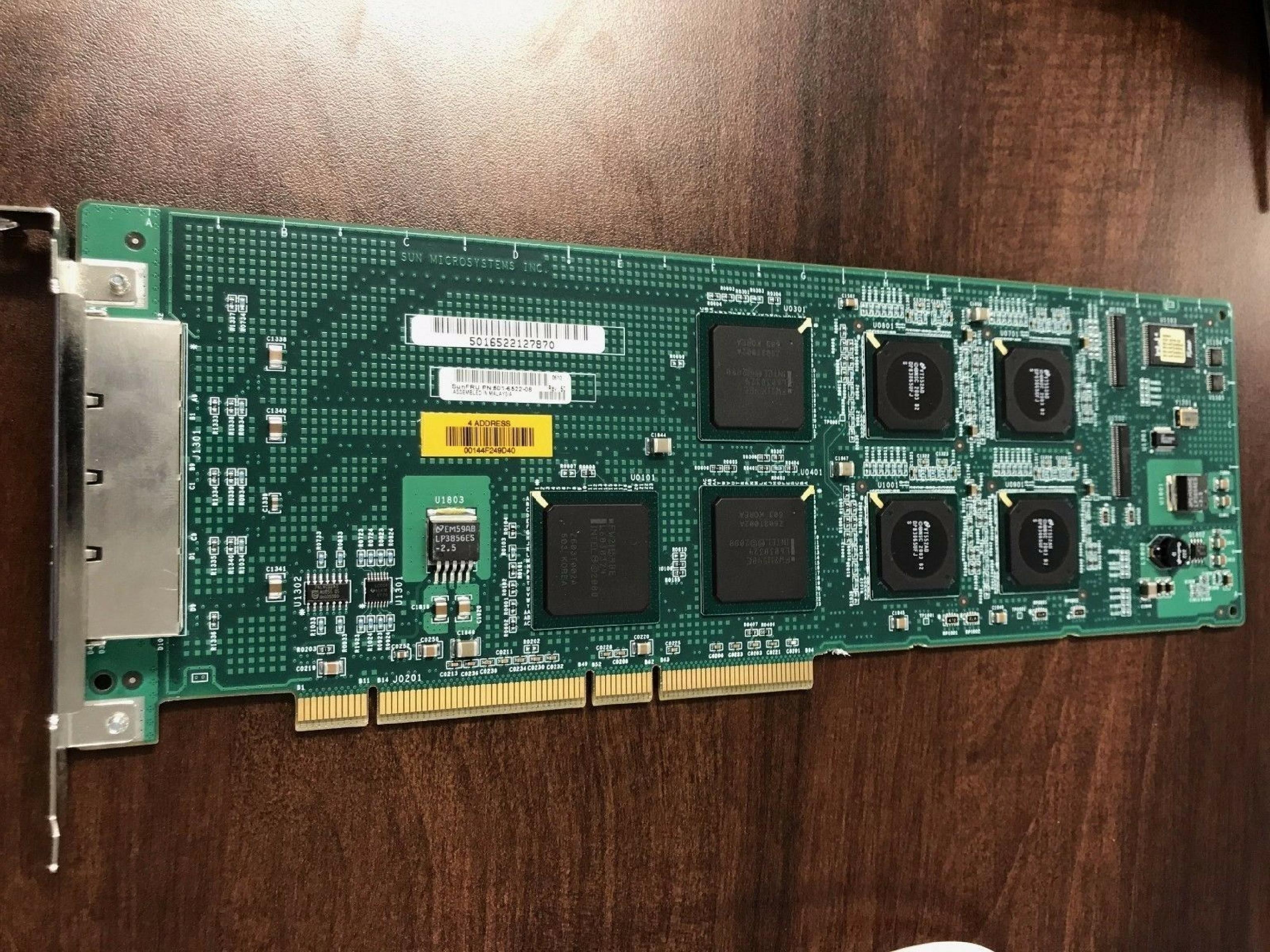 SUN MICROSYSTEMS 501-6522 QUAD GIGASWIFT ETHERNET GIGABIT ADAPTER, MODEL: X4444A, P/N: 501-6522-08