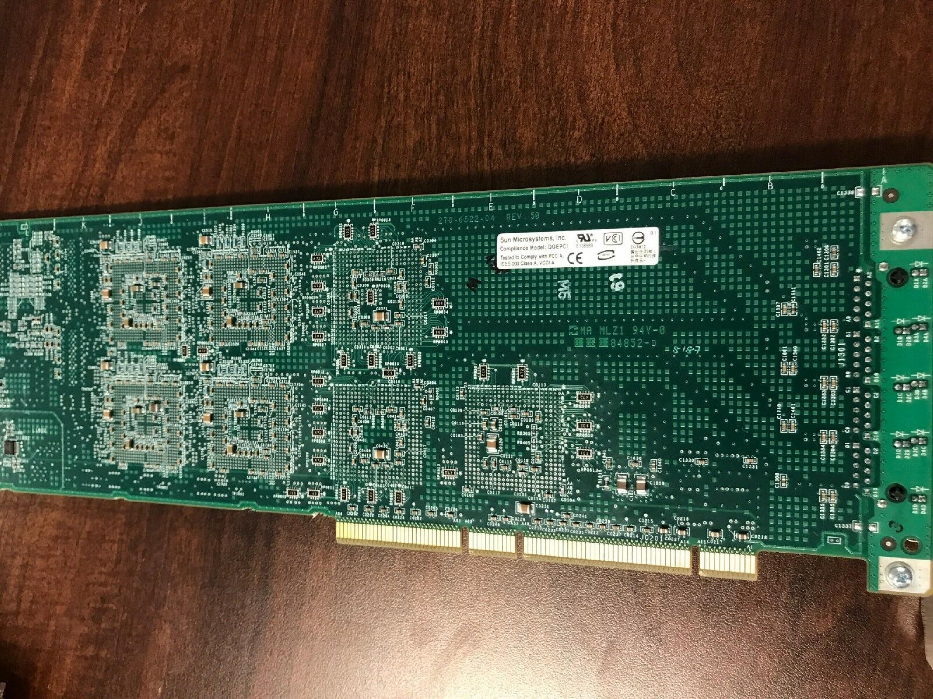 SUN MICROSYSTEMS 501-6522-08 QUAD GIGASWIFT ETHERNET GIGABIT ADAPTER, MODEL: X4444A, P/N: 501-6522-08