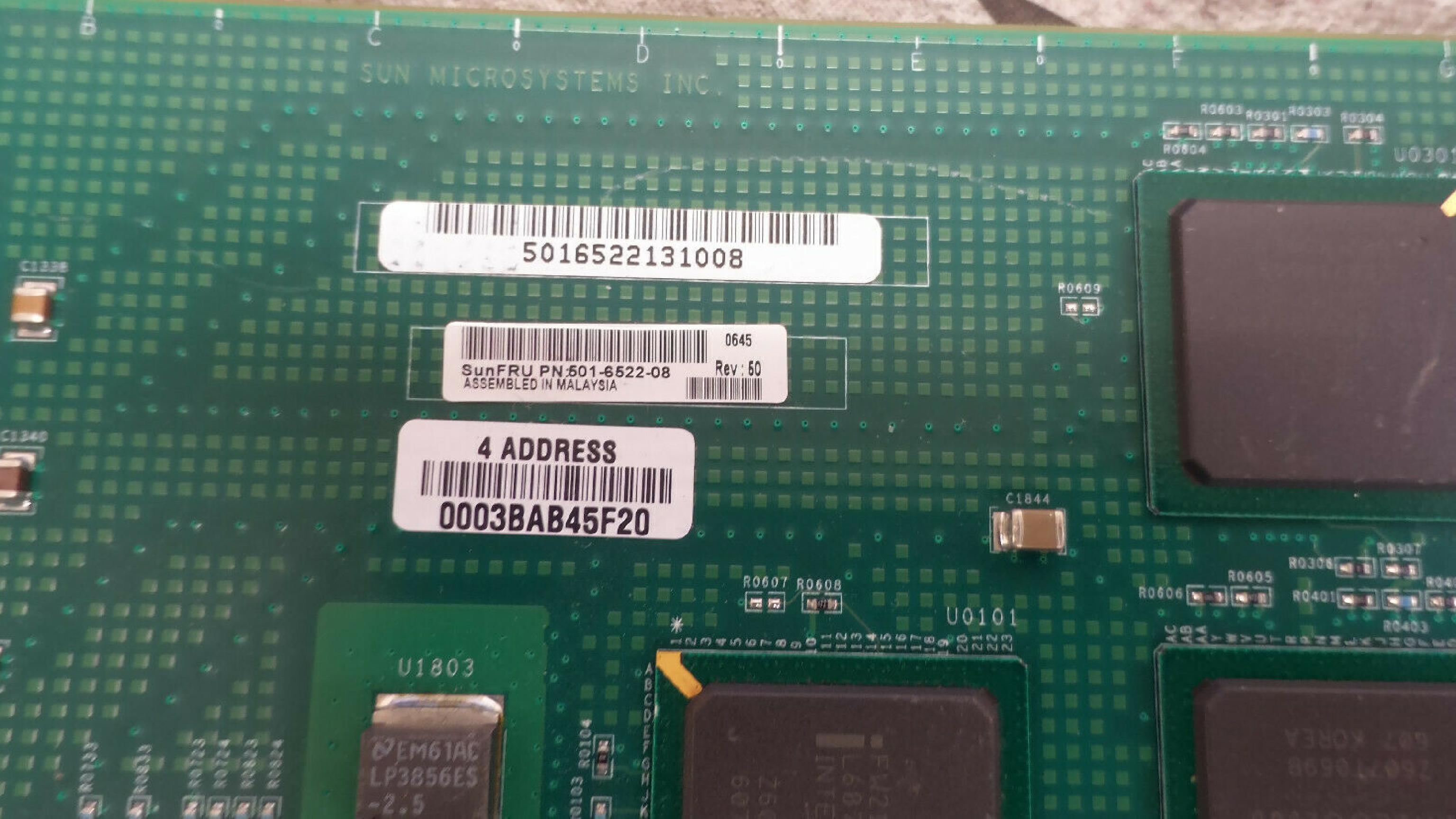 SUN MICROSYSTEMS 501-6522-08 QUAD GIGASWIFT ETHERNET GIGABIT ADAPTER, MODEL: X4444A, P/N: 501-6522-08