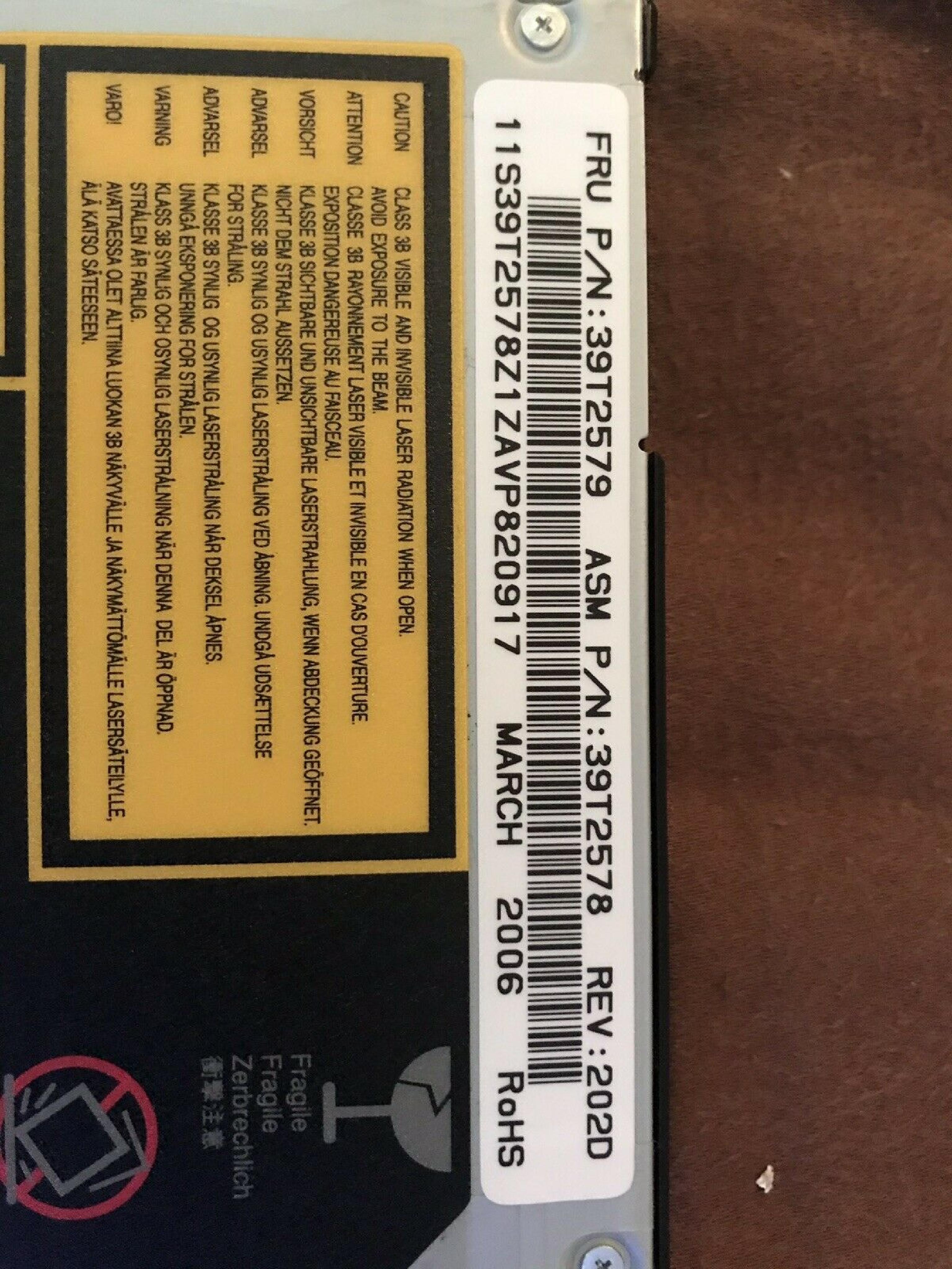 IBM 39T2505 CD-RW/ DVD-ROM ULTRABAY SLIM DRIVE