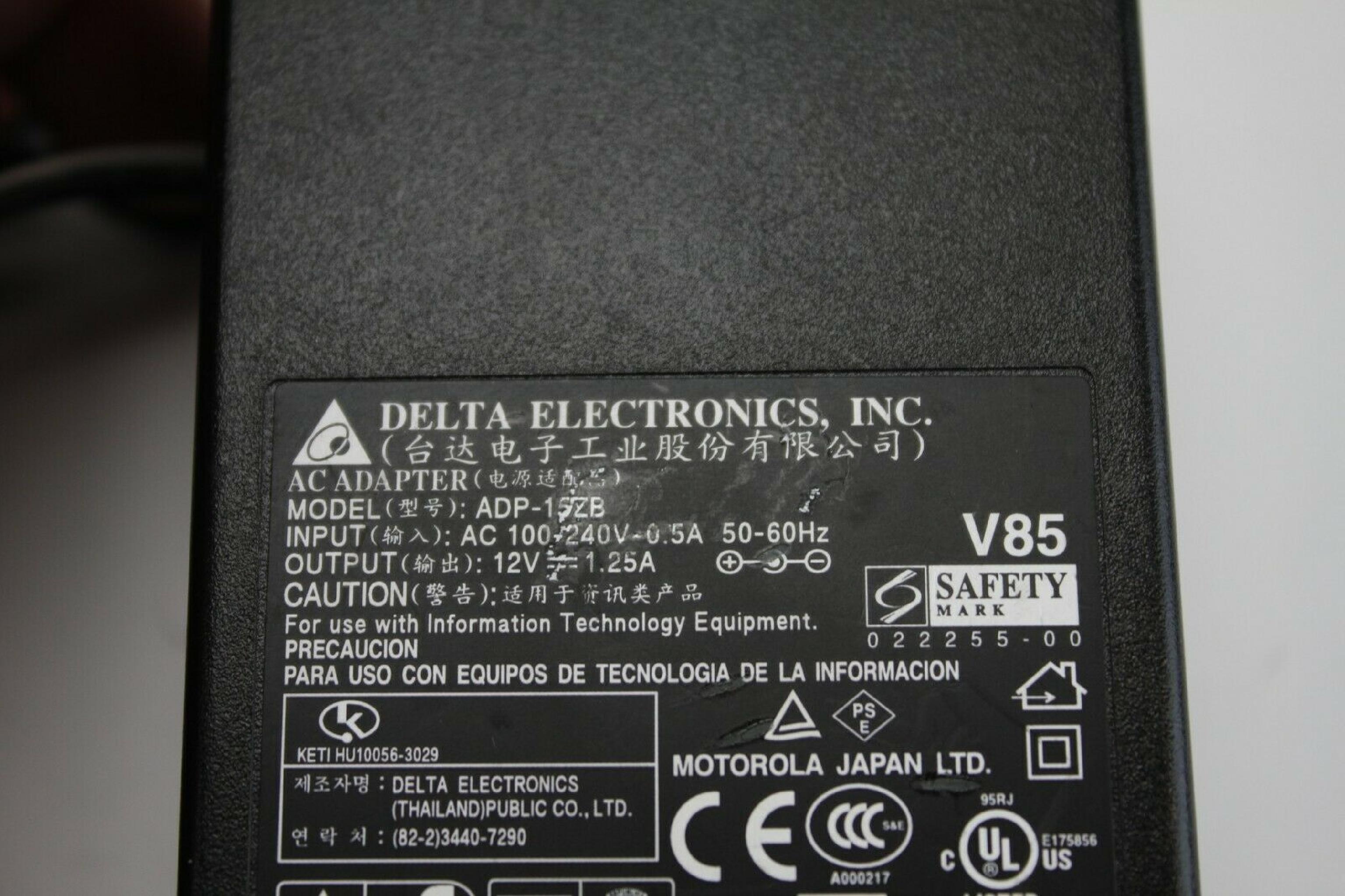DELTA ELECTRONICS INC ADP-15ZB ADP-15ZB AC POWER SUPPLY CHARGER ADAPTER