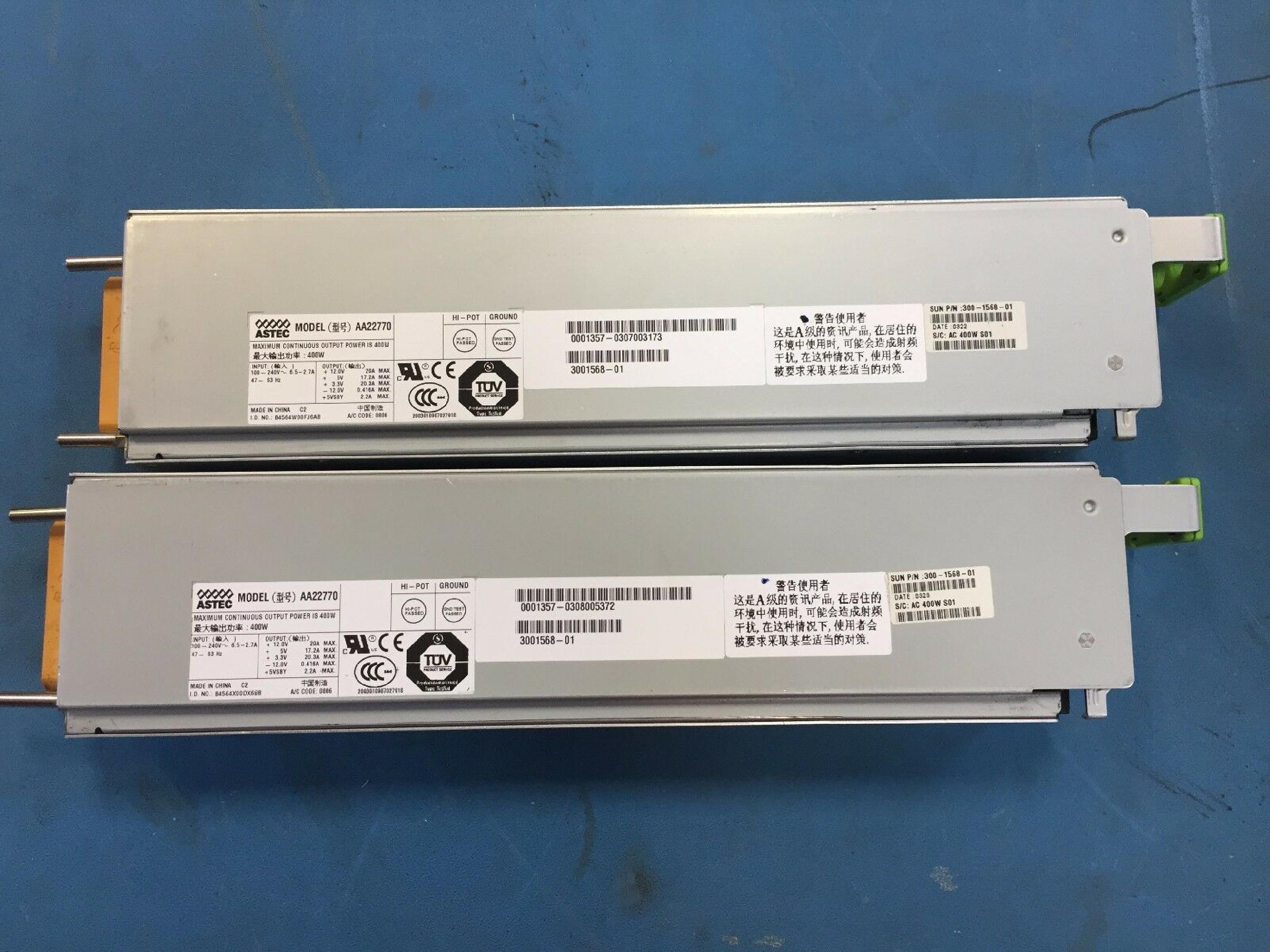 SUN MICROSYSTEMS AA22770 ASTEC 400W POWER SUPPLY AA22770 SUN PART NO. 300-1568-01