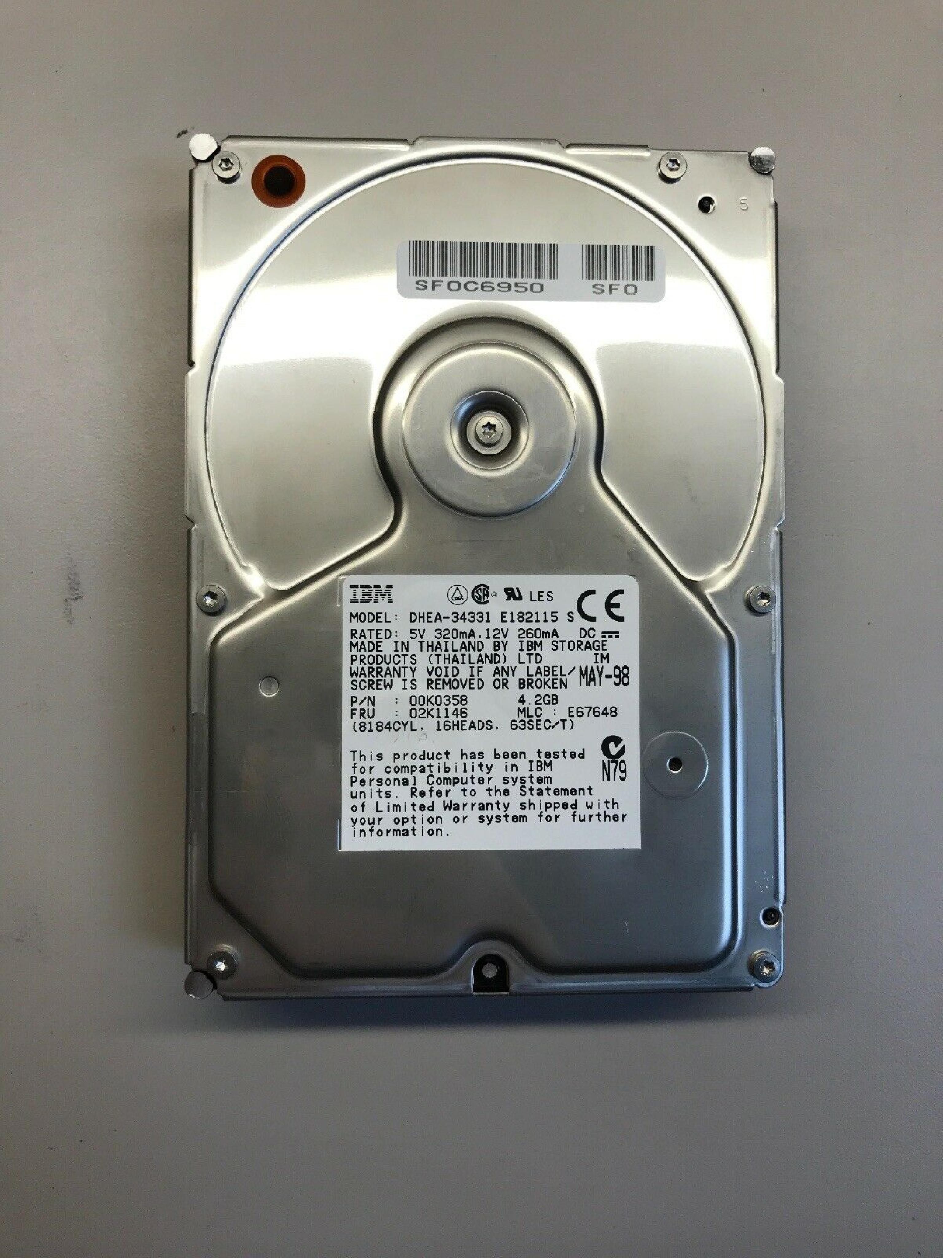 IBM 02K1146 02K1146 4.2GB EIDE HARD DRIVE HDD IDE 3.5INCH 4GB HDD