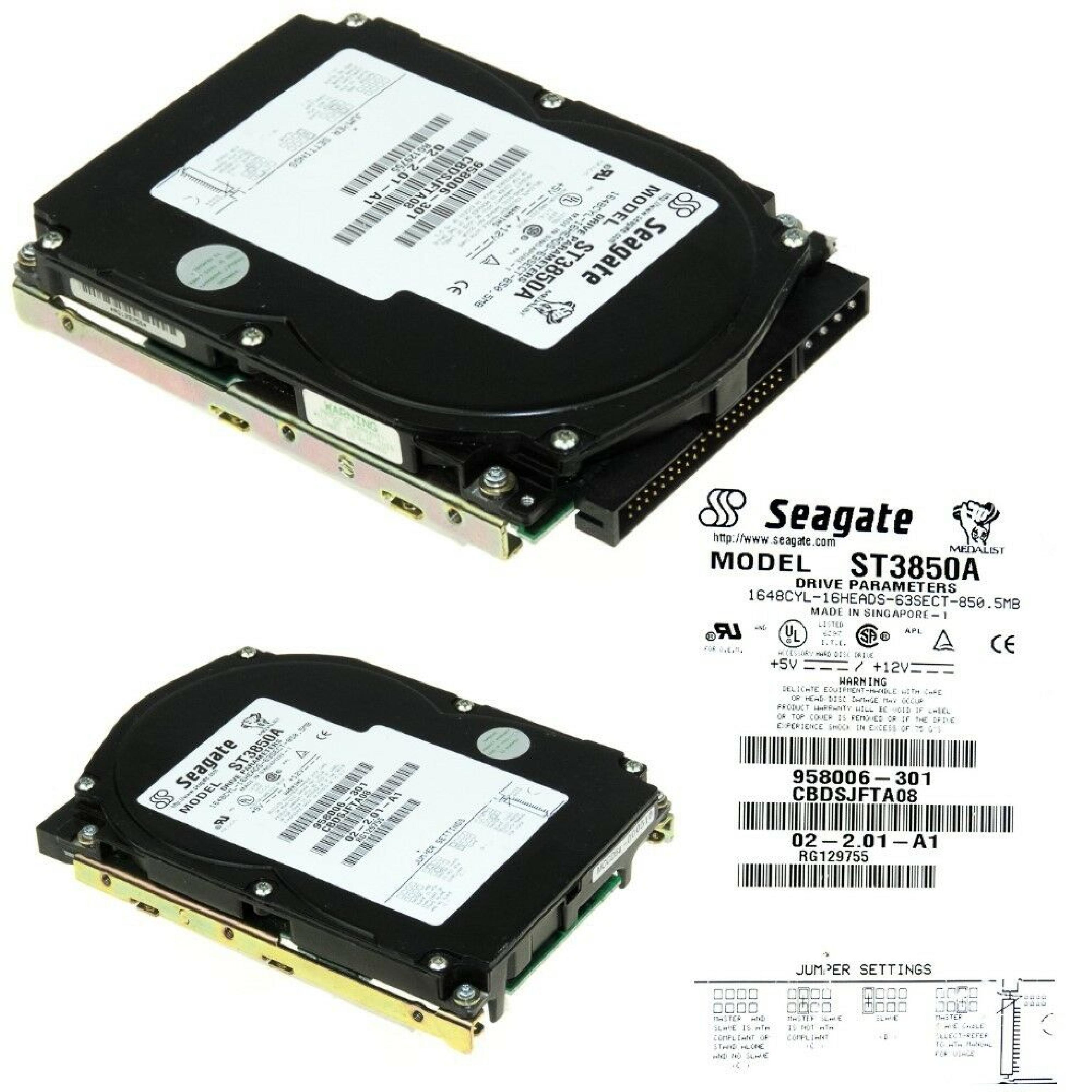 SEAGATE ST3850A MEDALIST 850XE 830 MB,3800 RPM (ST3850A) HARD DRIVE