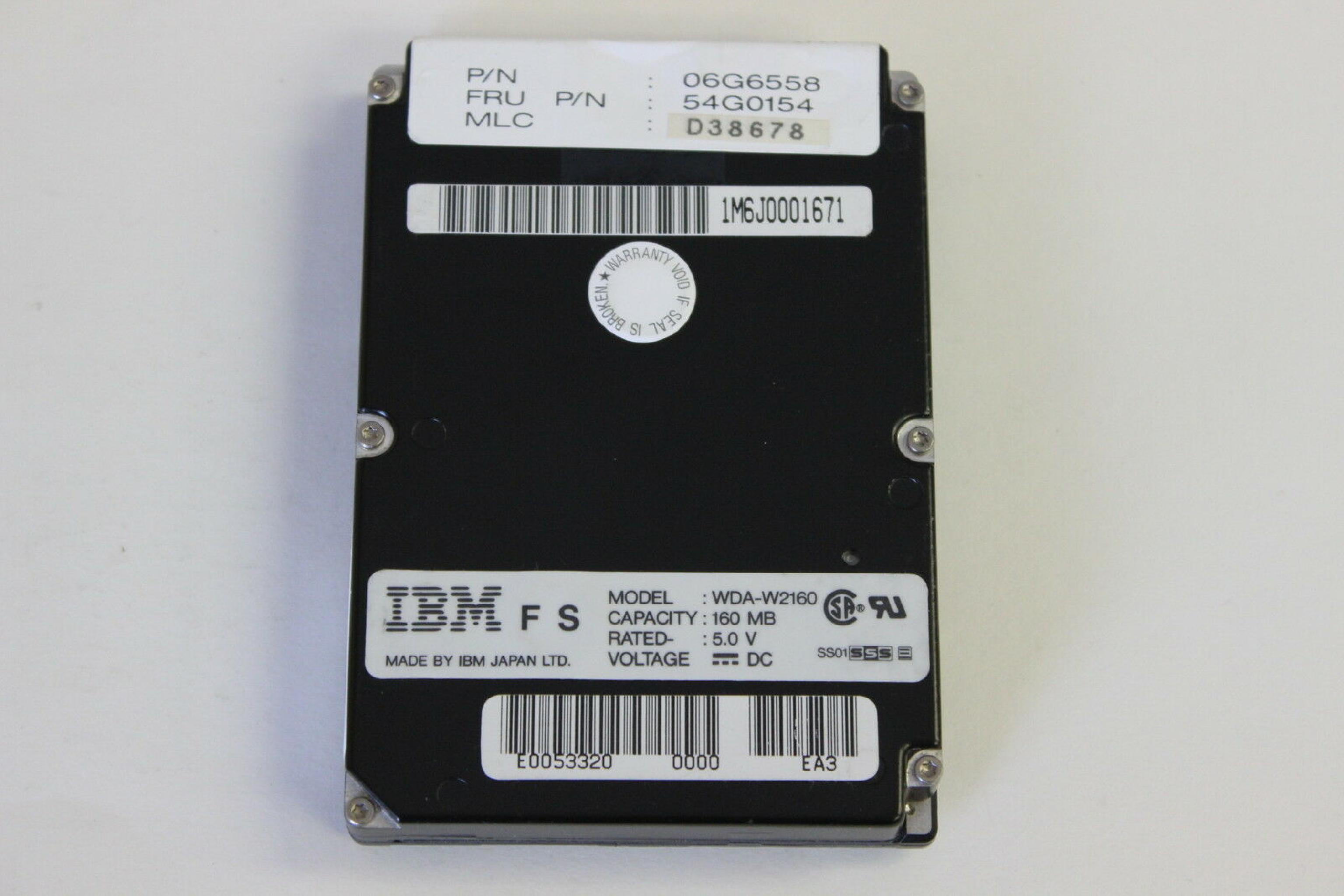 IBM WDA-W2160 WDA-W2160 160MB 2.5IN HARD DRIVE 54G0154 06G6558