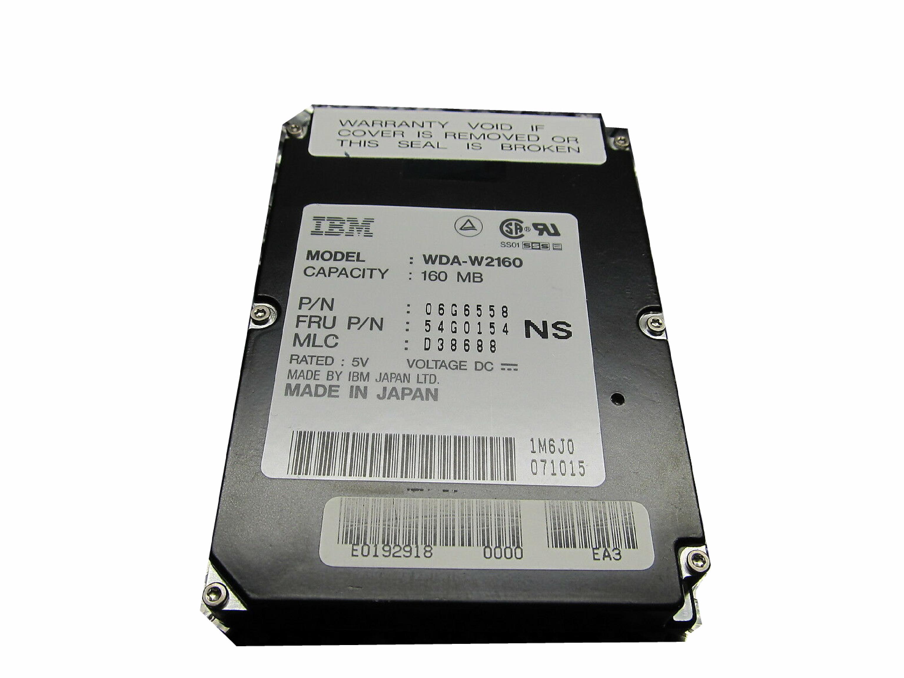 IBM WDA-W2160 WDA-W2160 160MB 2.5IN HARD DRIVE 54G0154 06G6558