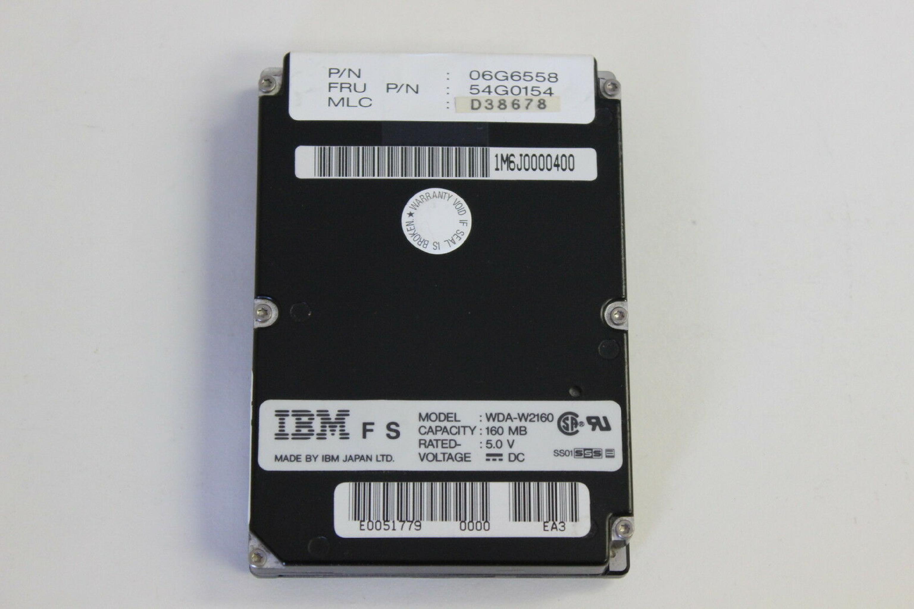 IBM WDA-W2160 WDA-W2160 160MB 2.5IN HARD DRIVE 54G0154 06G6558