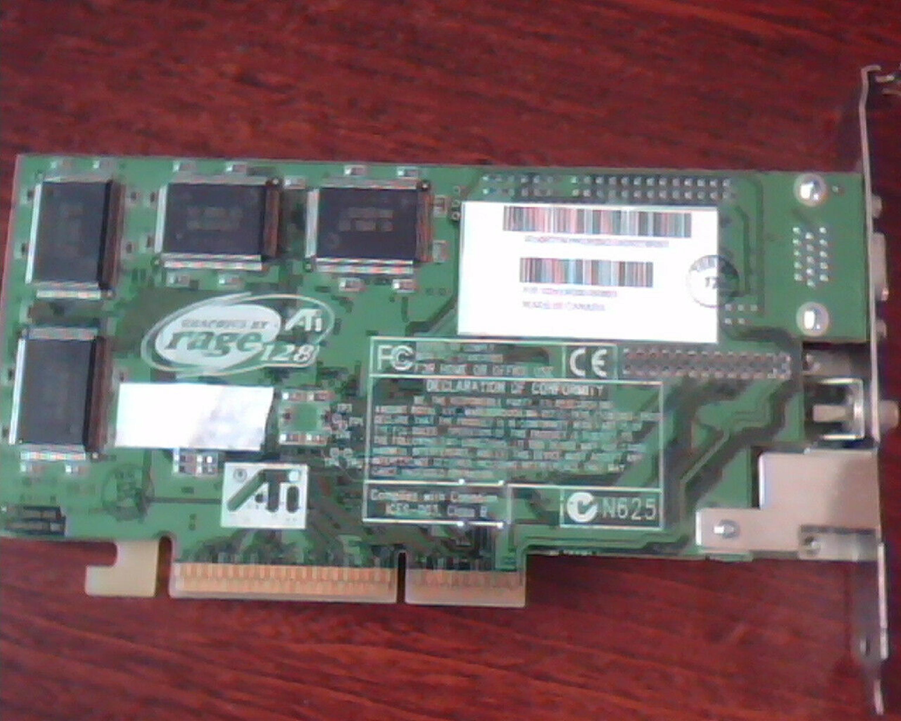 ATI 1026130200 1026130200 - AGP VIDEO CARD RAGE128 VGA S-VID COMP OUT PUTS