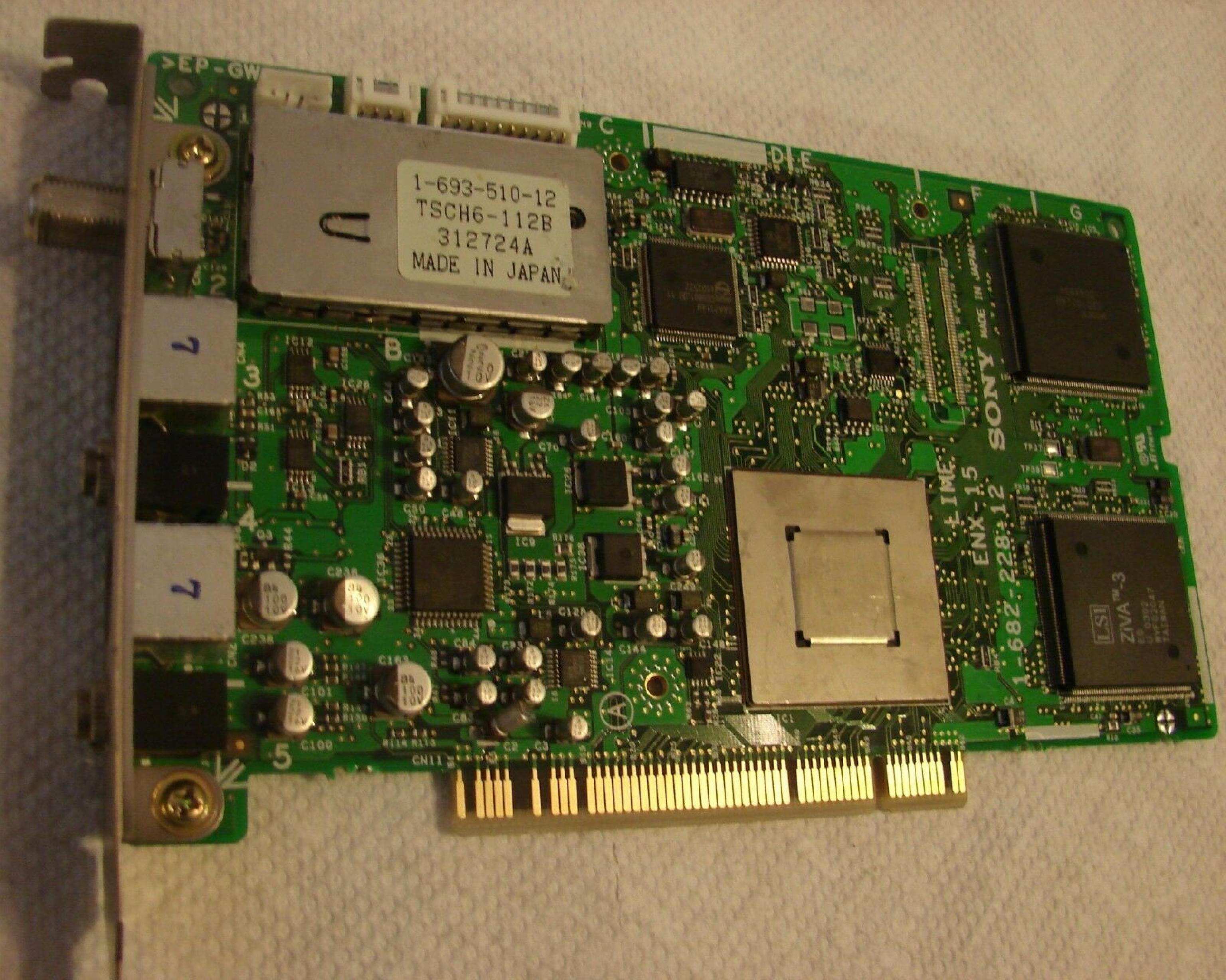 SONY 1-682-228-12 LIME ENX-15 TV TUNER PCI CARD S-VIDEO 1-682-228-12 TSCH6-112B