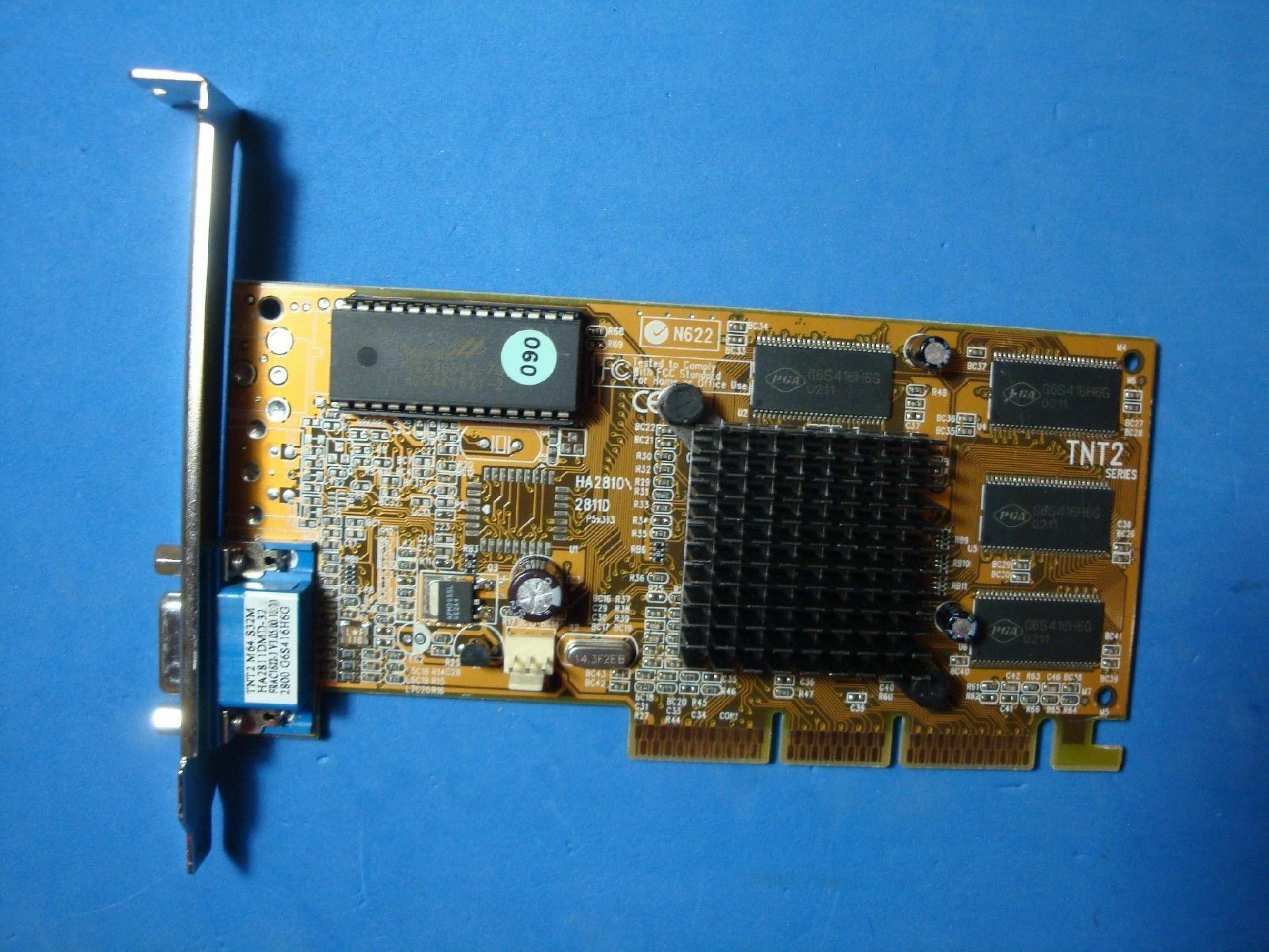 NVIDIA HA2811DMD-32 RIVA TNT2 M64 AGP VIDEO CARD HA2811DMD-32