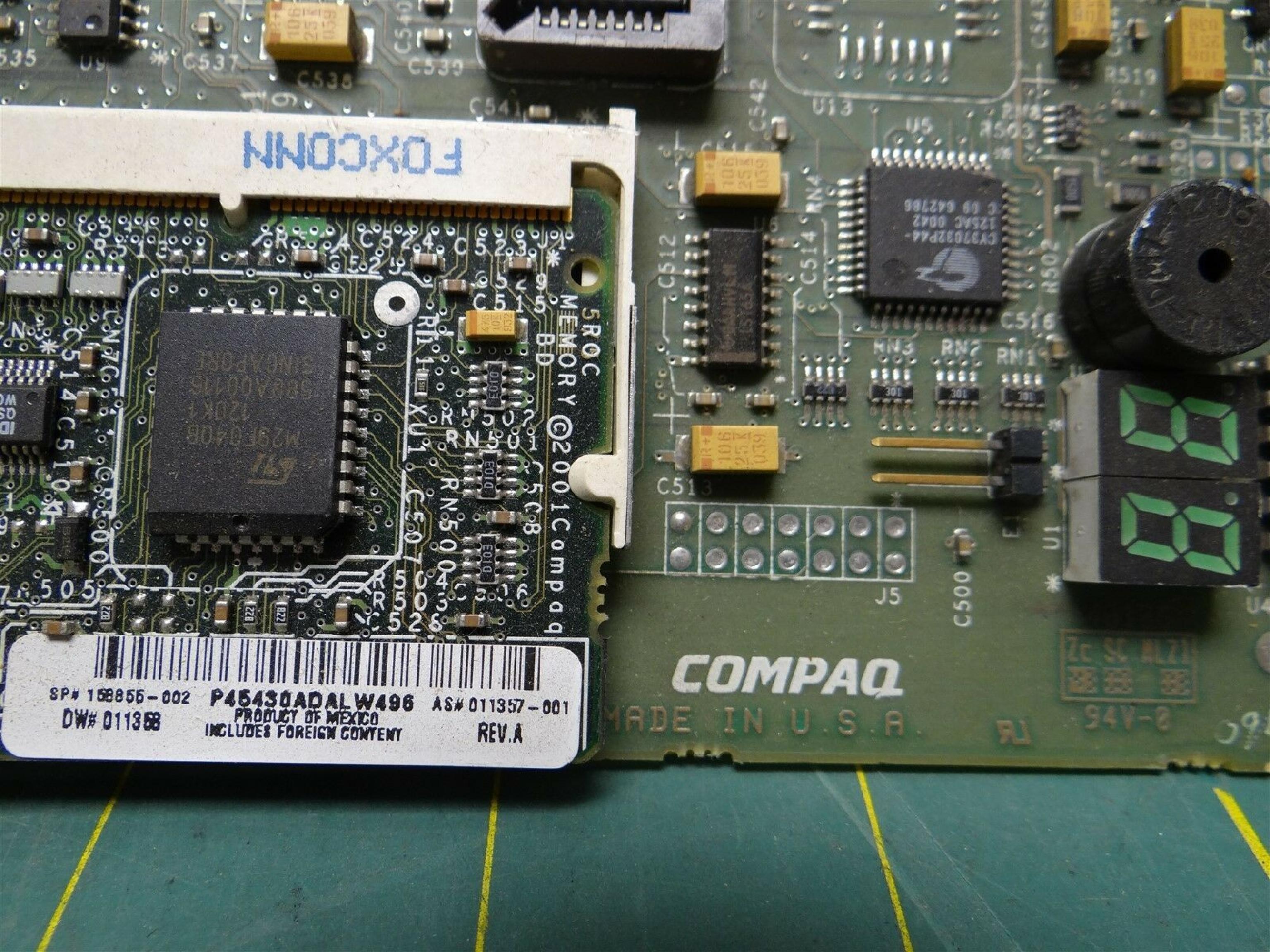 COMPAQ / HEWLETT PACKARD / HP 010459-001 STANDARD PERIPHERAL BOARD 010459-001 +ROC RAID MEMORY MODULE 010286-001