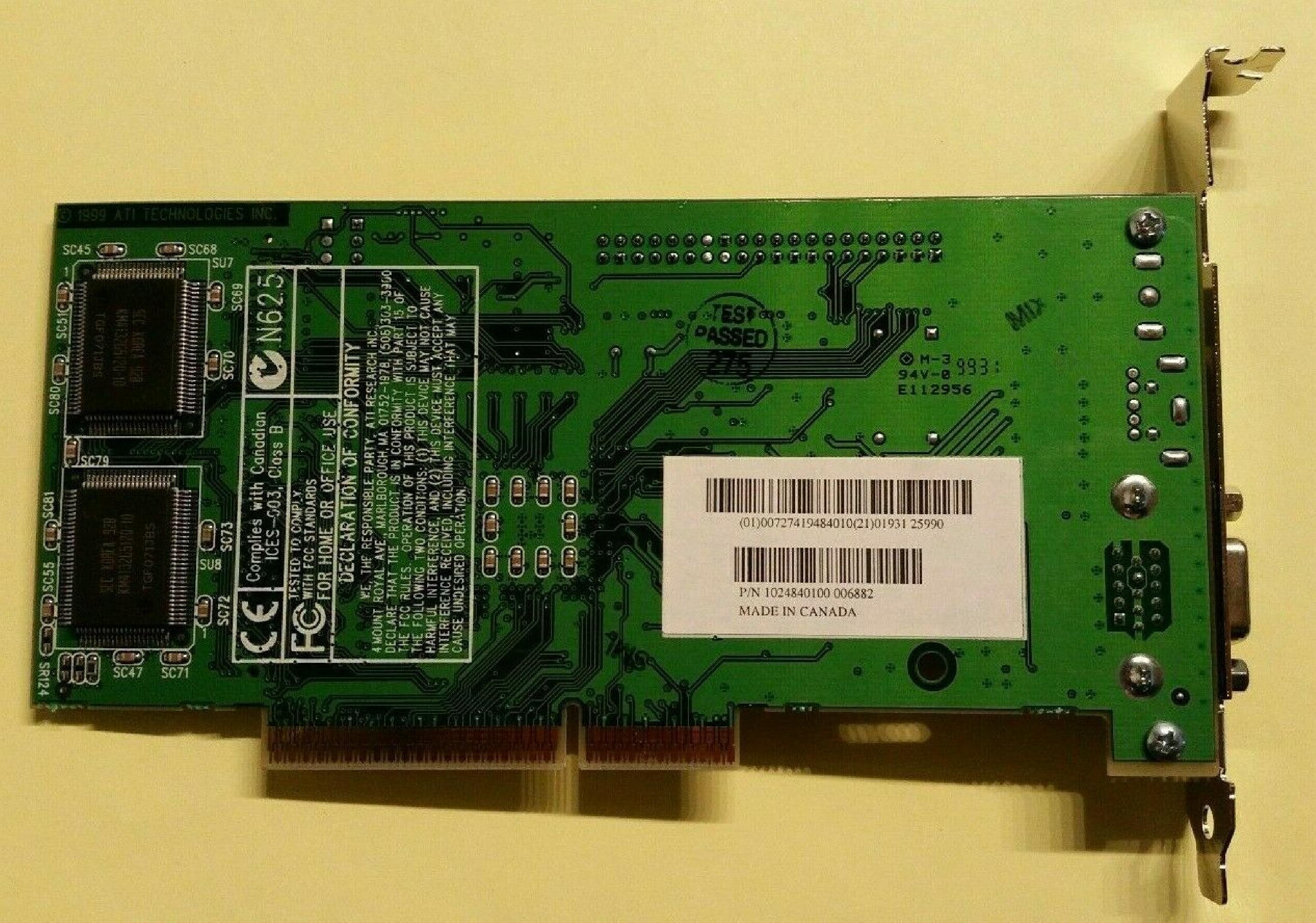 ATI 109-48400-00 3D 109-48400-00 VIDEO CARD AGP