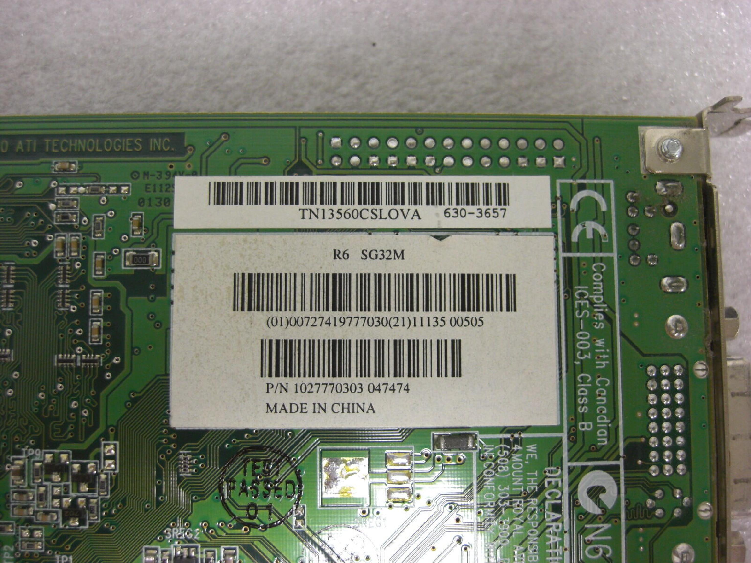 ATI 109-77700-00 APPLE RAGE 6 (32MB) (VGA/DVI/S-VIDEO) (PCI) VIDEO CARD 109-77700-00