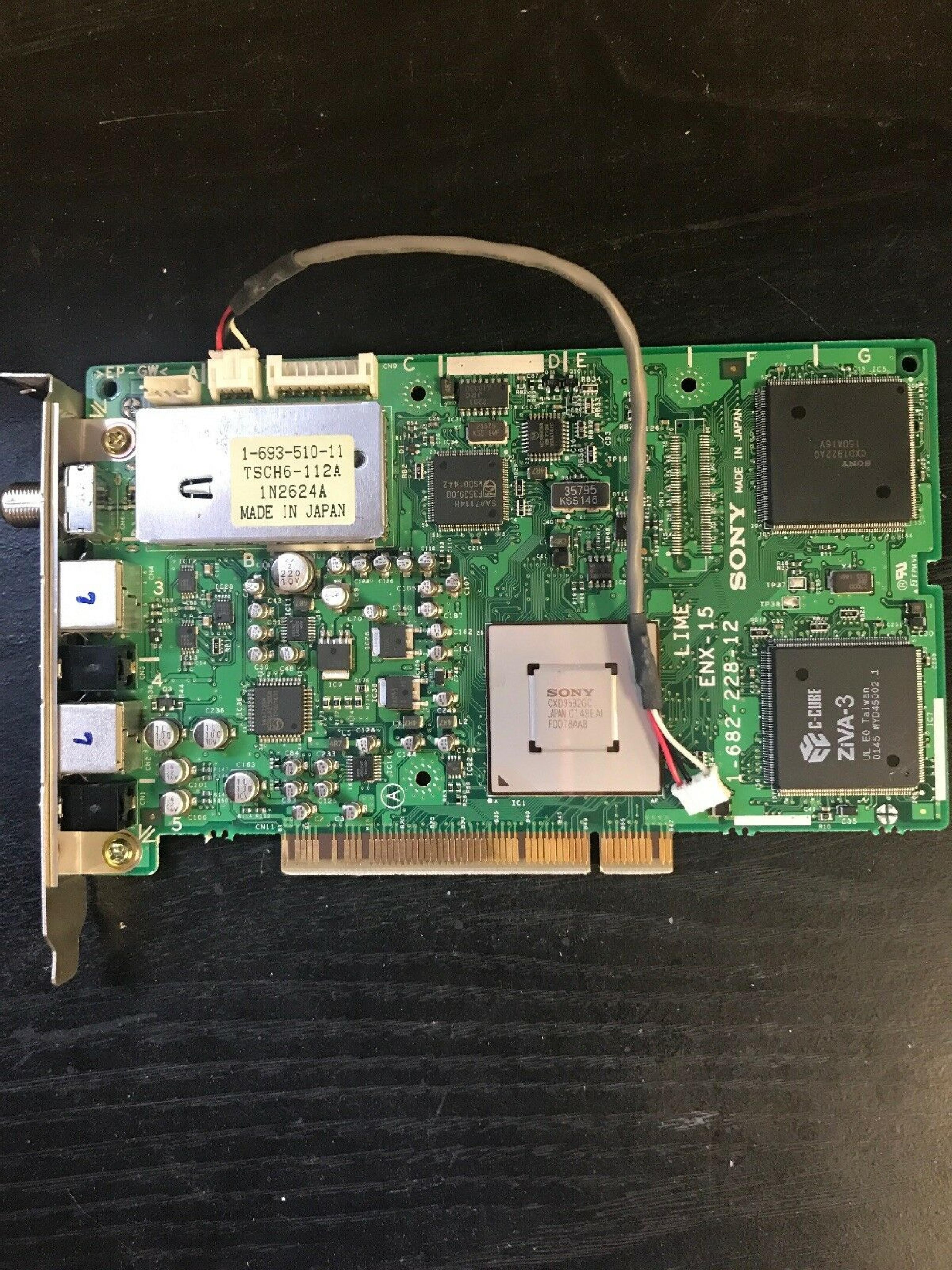 SONY ENX-15 LIME ENX-15 TV TUNER PCI CARD S-VIDEO 1-682-228-12 TSCH6-112B