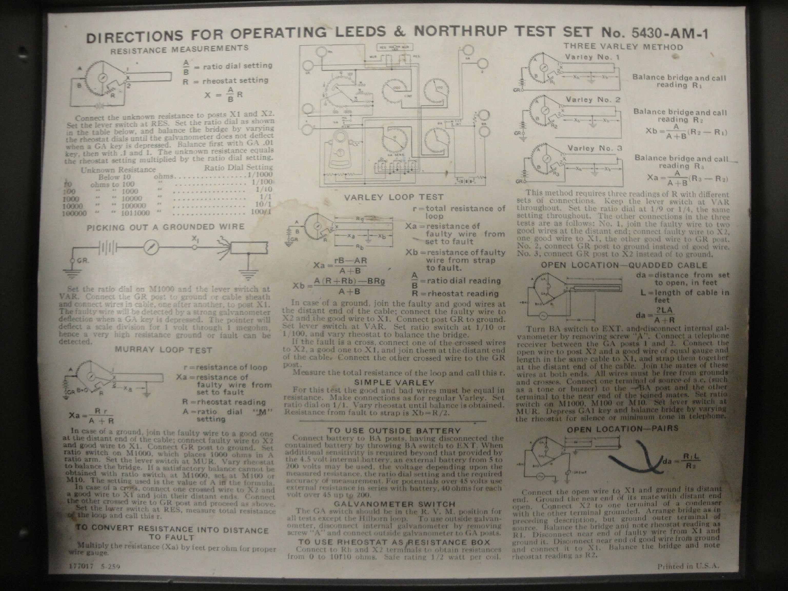 LEEDS & NORTHRUP 5430-AM-1 LEEDS & NORTHRUP 5430-AM-1 WHEATSTONE BRIDGE