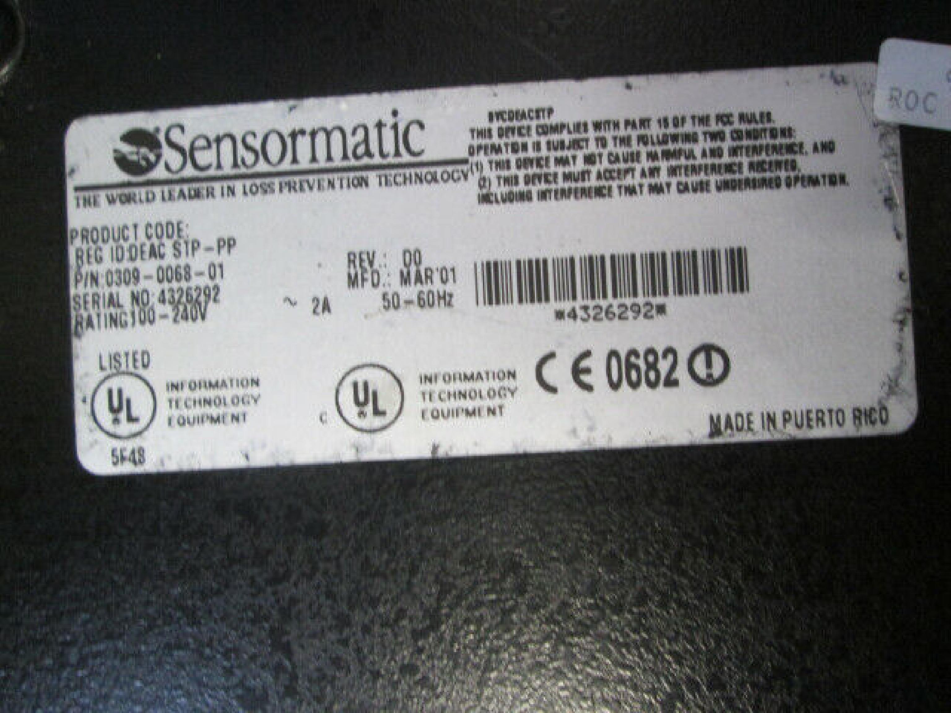 SENSORMATIC 0309-0068-01 0309-0068-01 POWER SUPPLY