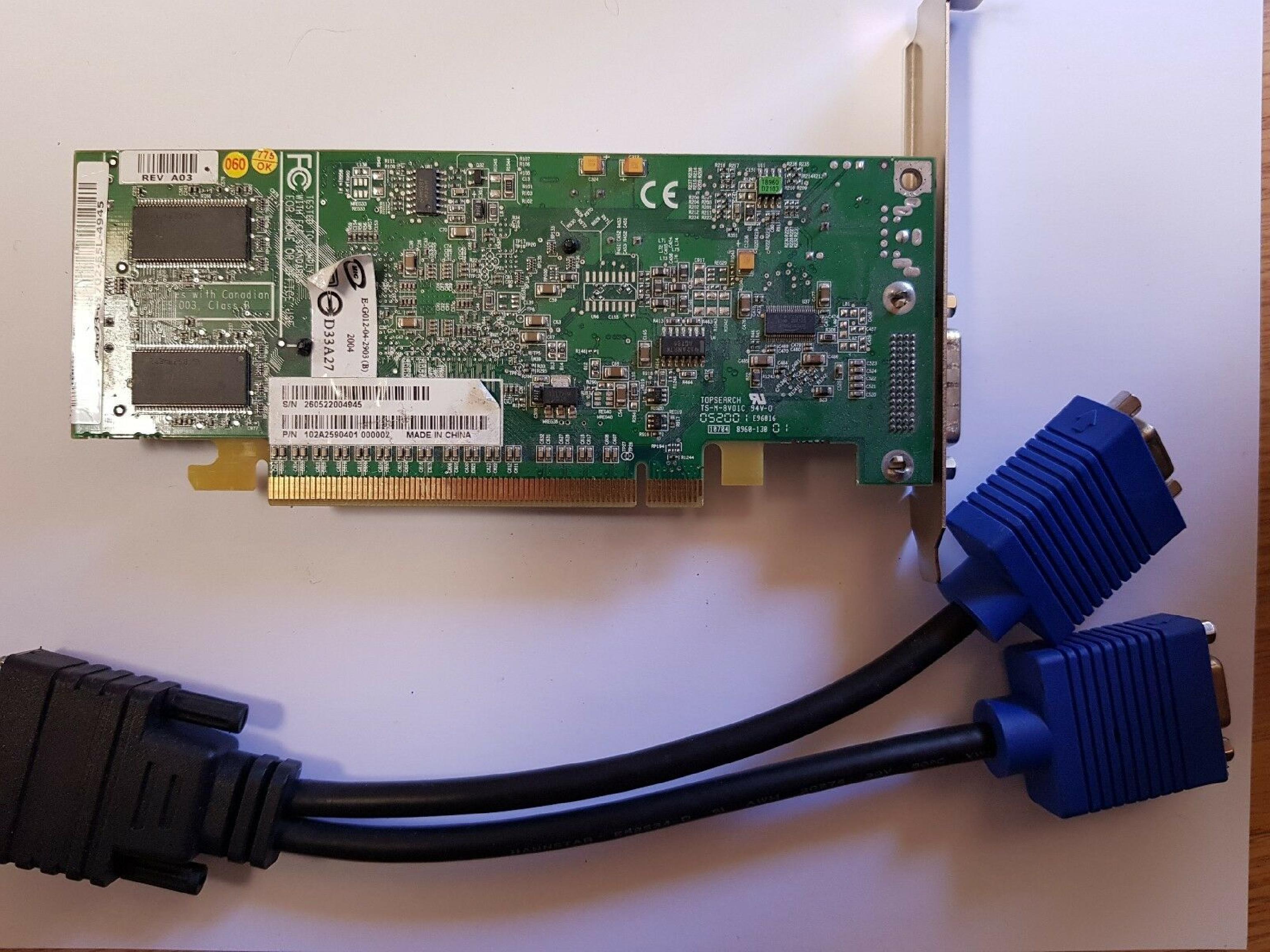 ATI H3823 128MB PCI-E RADEON X300 VIDEO CARD WITH DMS59 PORT