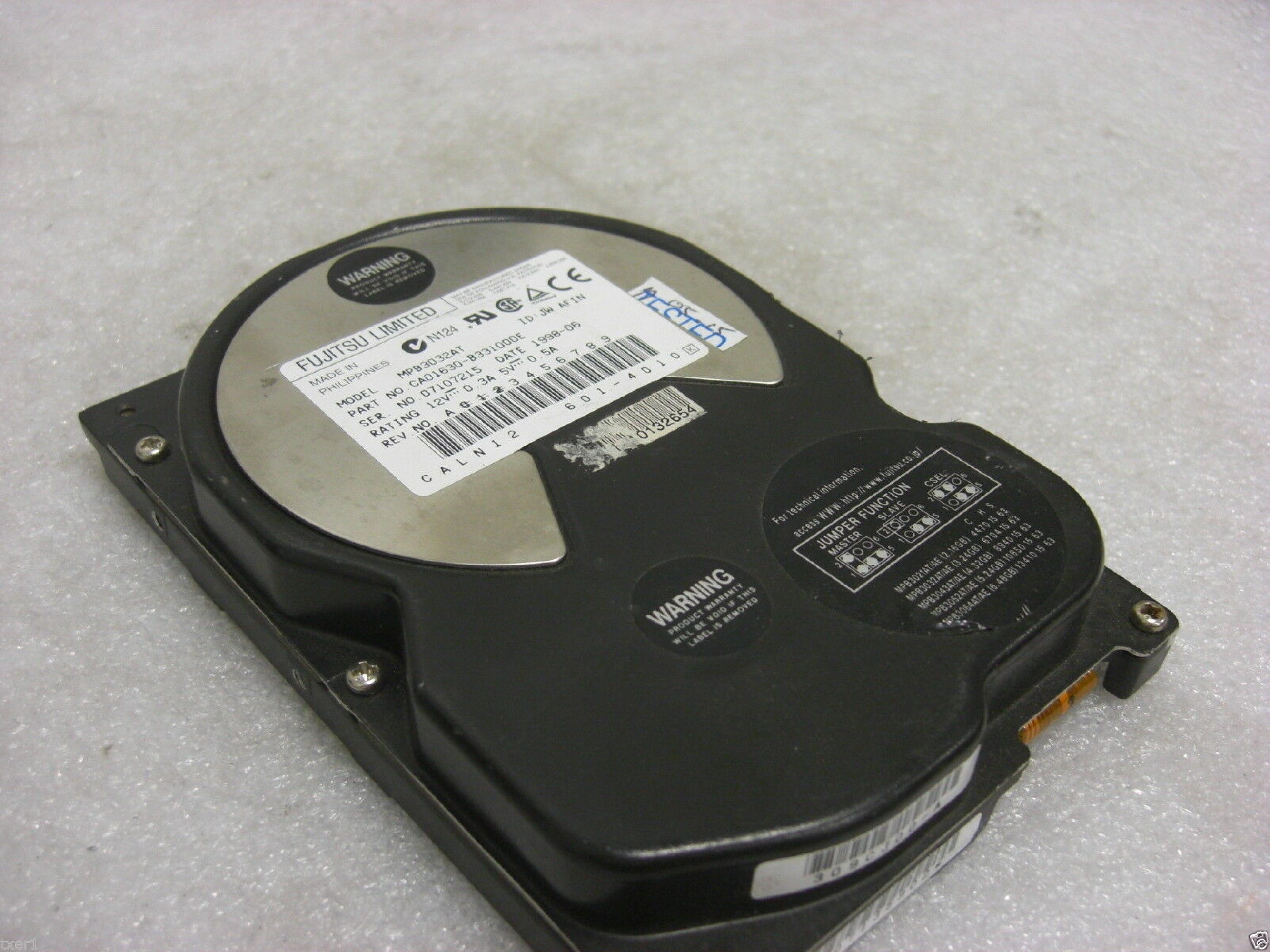 FUJITSU MPB3032AT 3.2 GB,INTERNAL,5400 RPM,3.5INCH HARD DRIVE