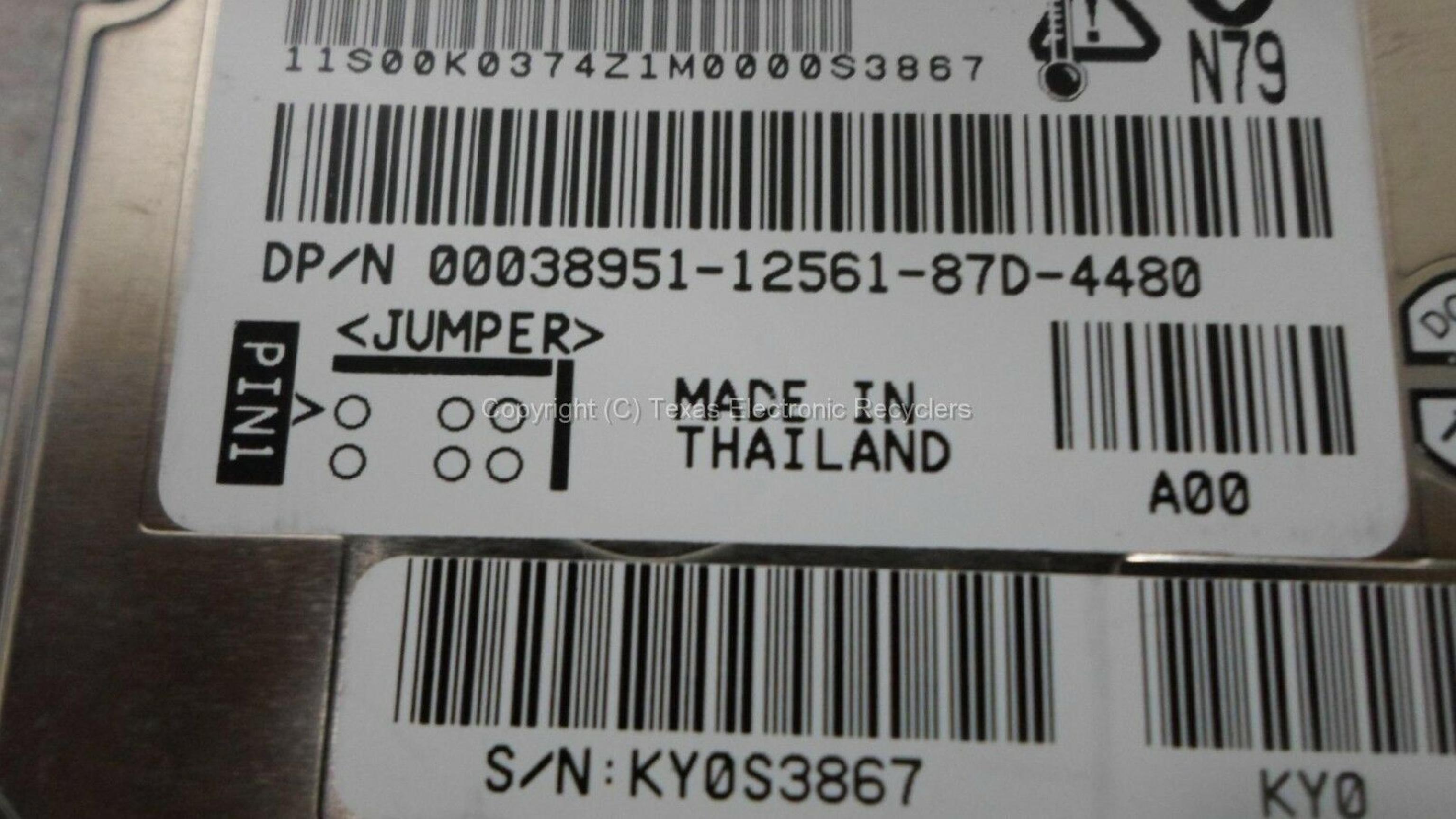 IBM 38951 4GB 2.5 INCH DRIVE MLC F03057 DATE JAN-98