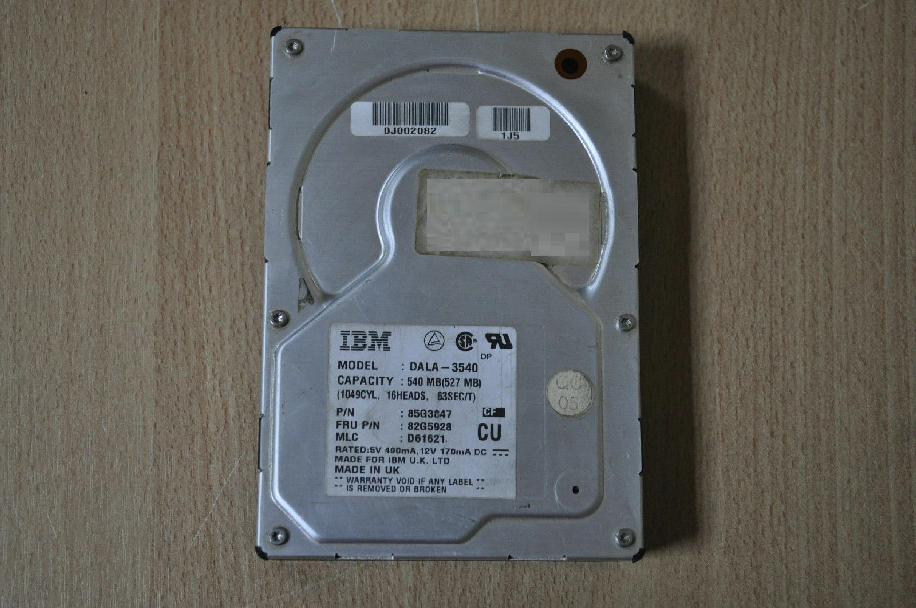 IBM 85G3847 540MB IDE 3.5INCHES