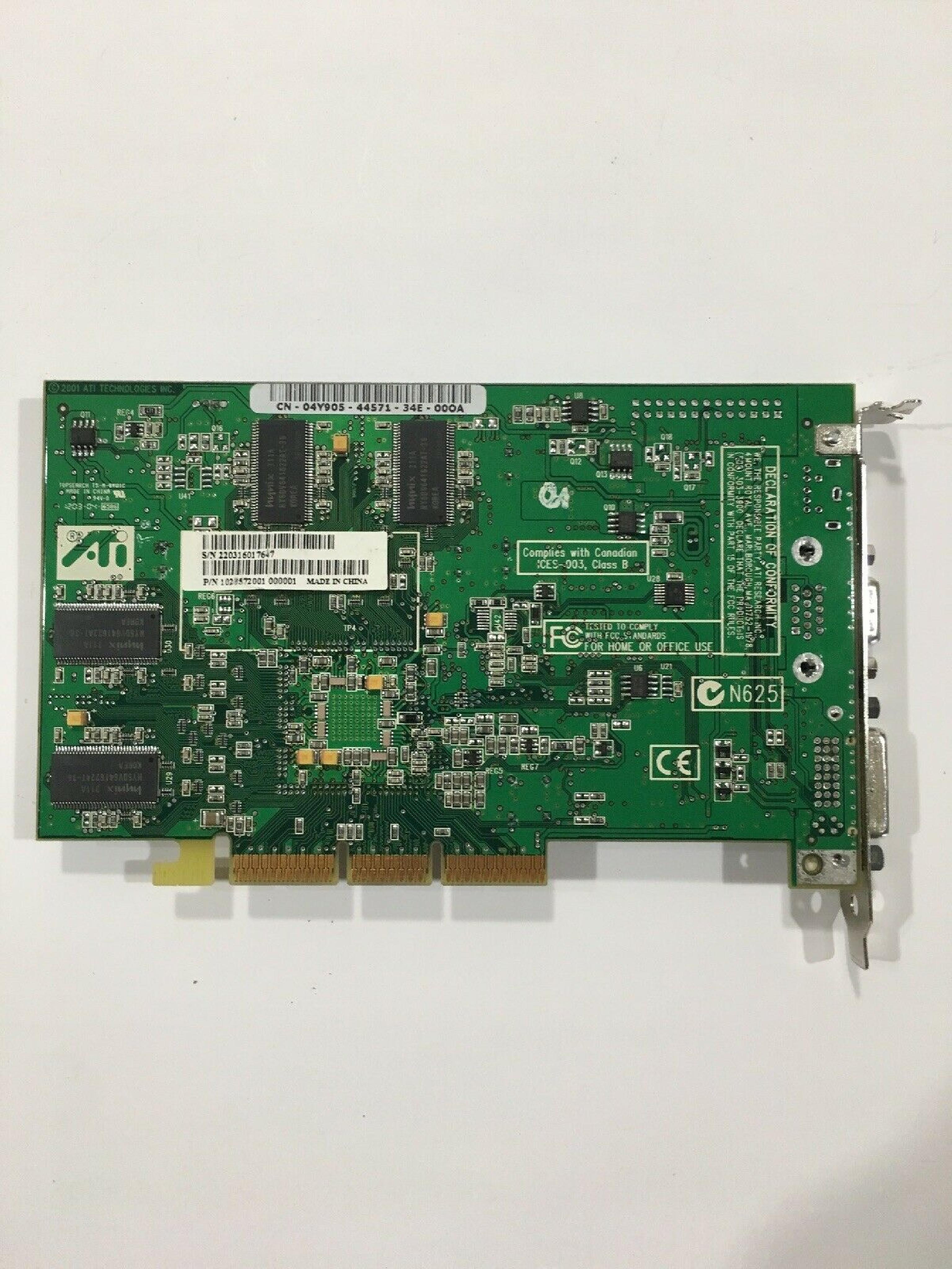 ATI 109-85700-00 64MB AGP RADEON 8500LE VIDEO CARD WITH VGA AND DVI OUTPUTS