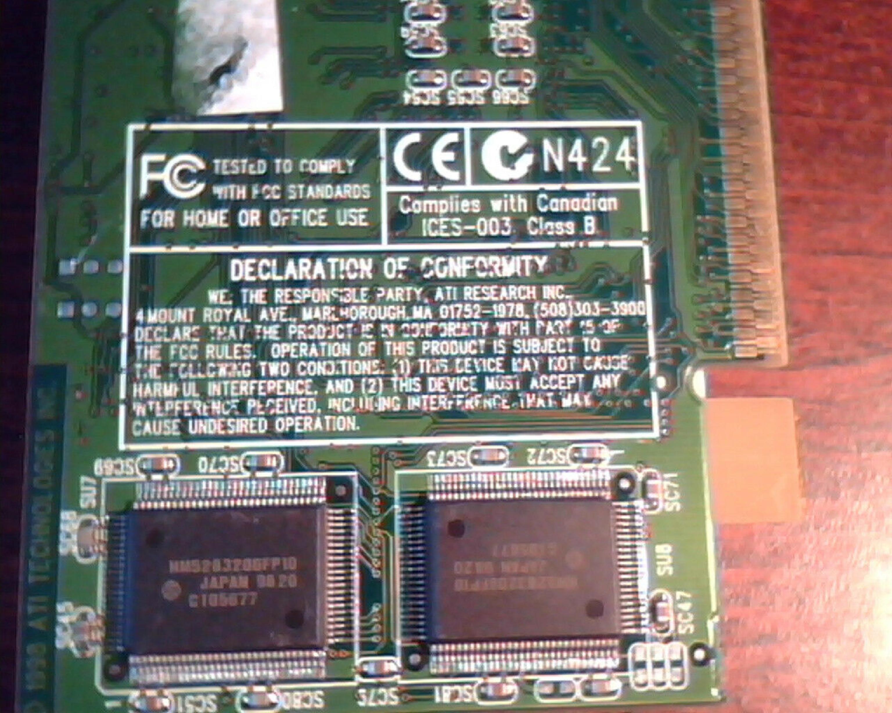 ATI 43202 AGP VIDEO CARD
