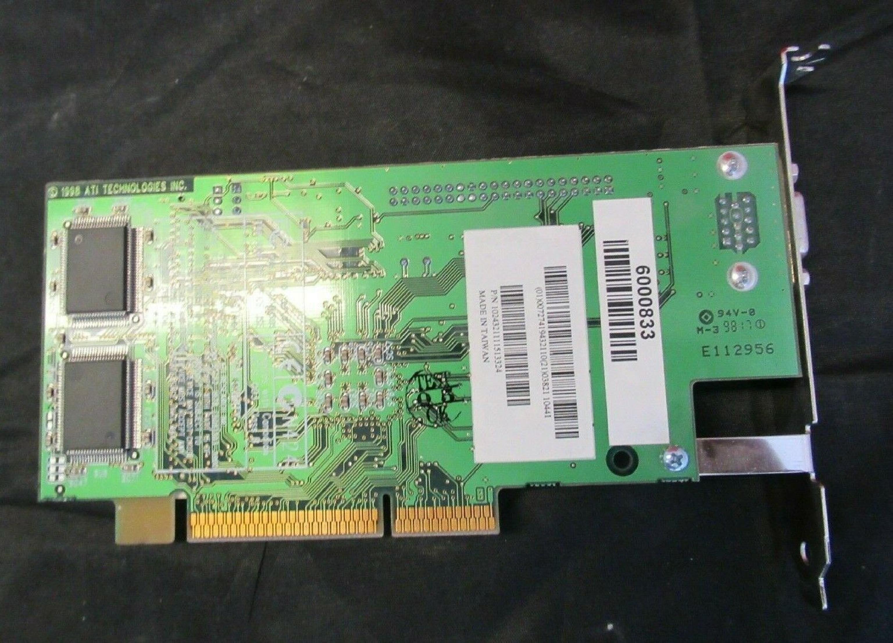 ATI 109-43200-10 AGP VIDEO CARD 4MB 8MB WITH VGA OUTPUT RAGE PRO PORT