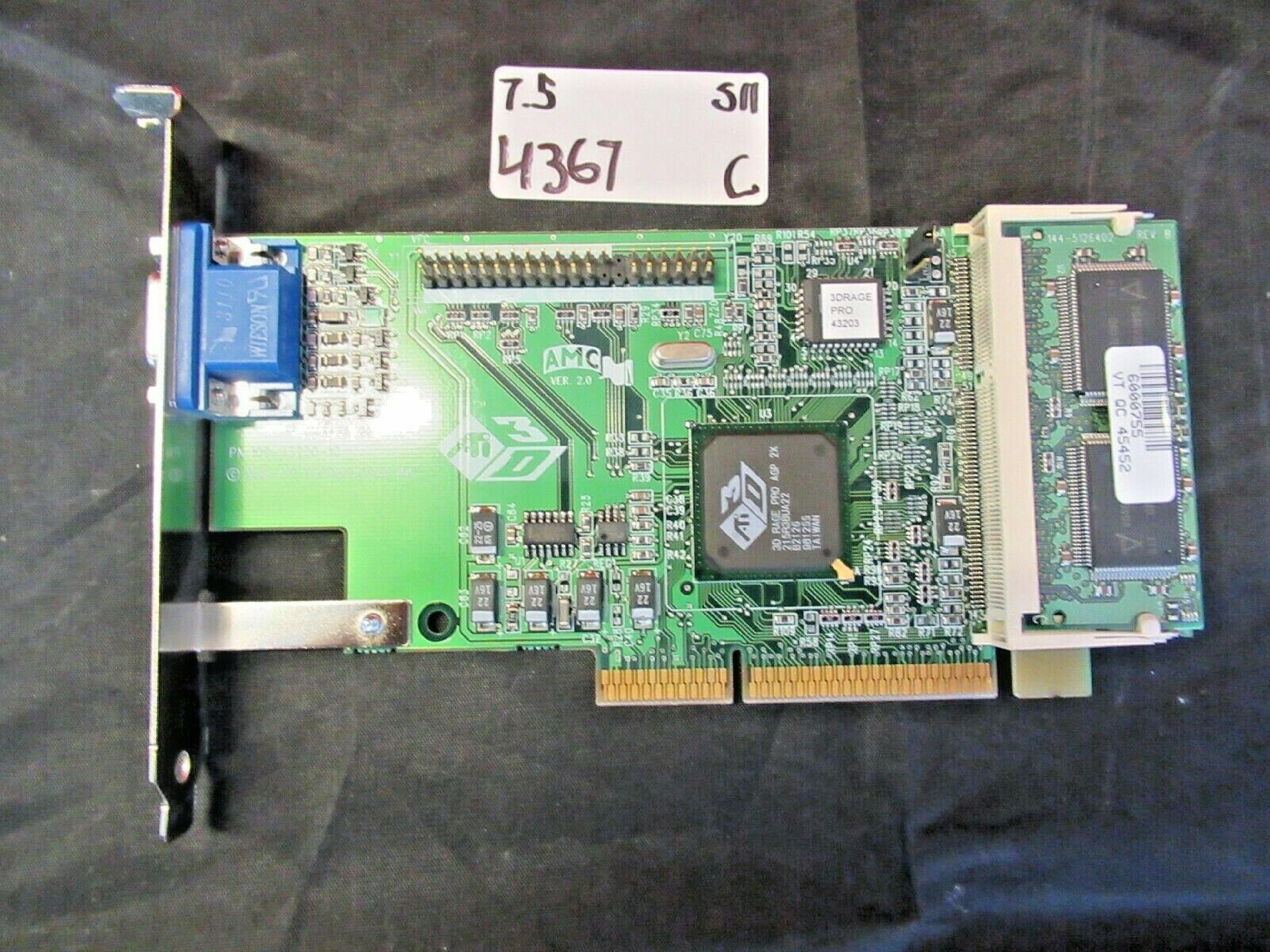 ATI 109-43200-10 AGP VIDEO CARD 4MB 8MB WITH VGA OUTPUT RAGE PRO PORT