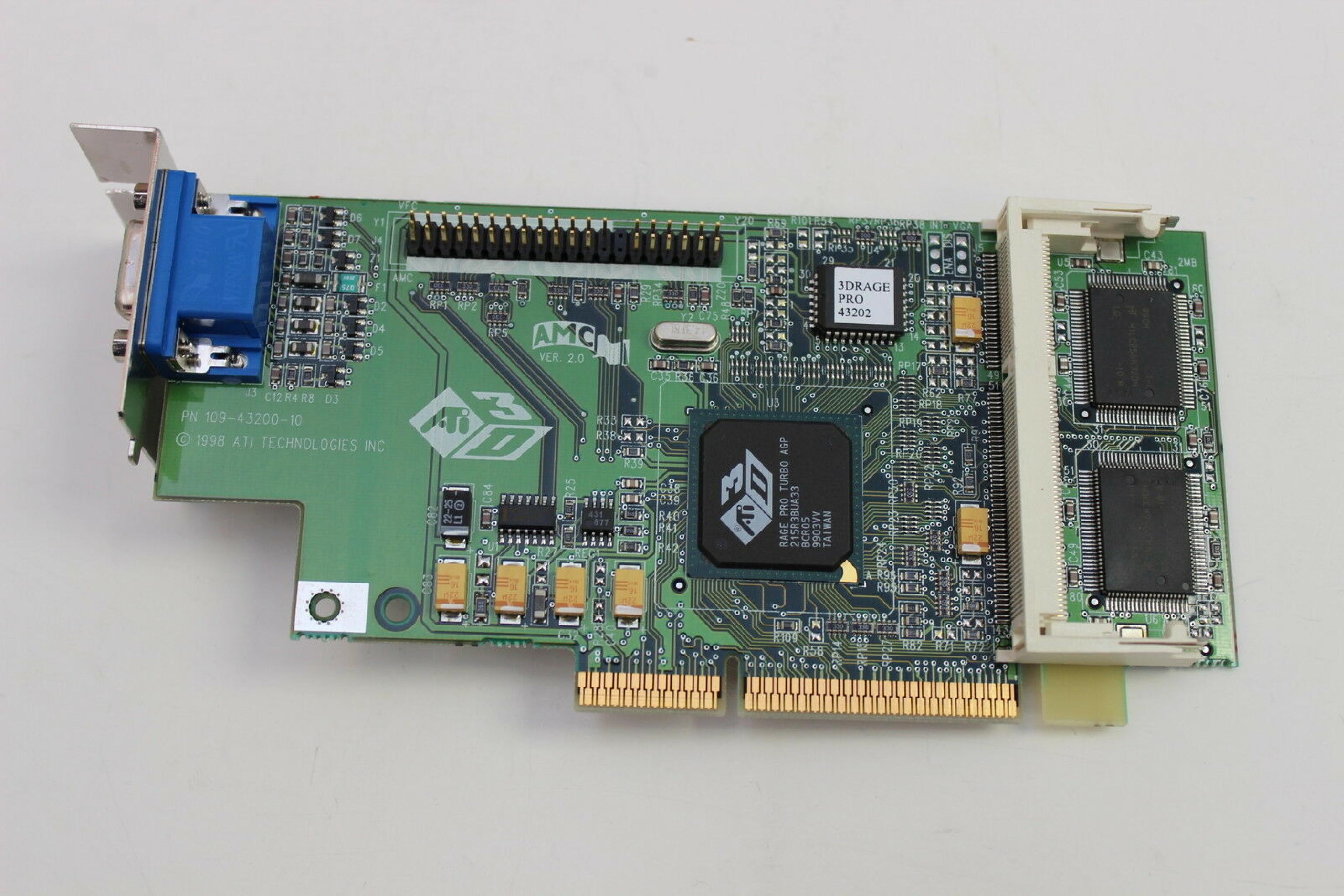 COMPAQ / HEWLETT PACKARD / HP / ATI / AMC 334170-001 4MB AGP VIDEO CARD 8MB WITH VGA OUTPUT 3D RAGE PRO TURBO