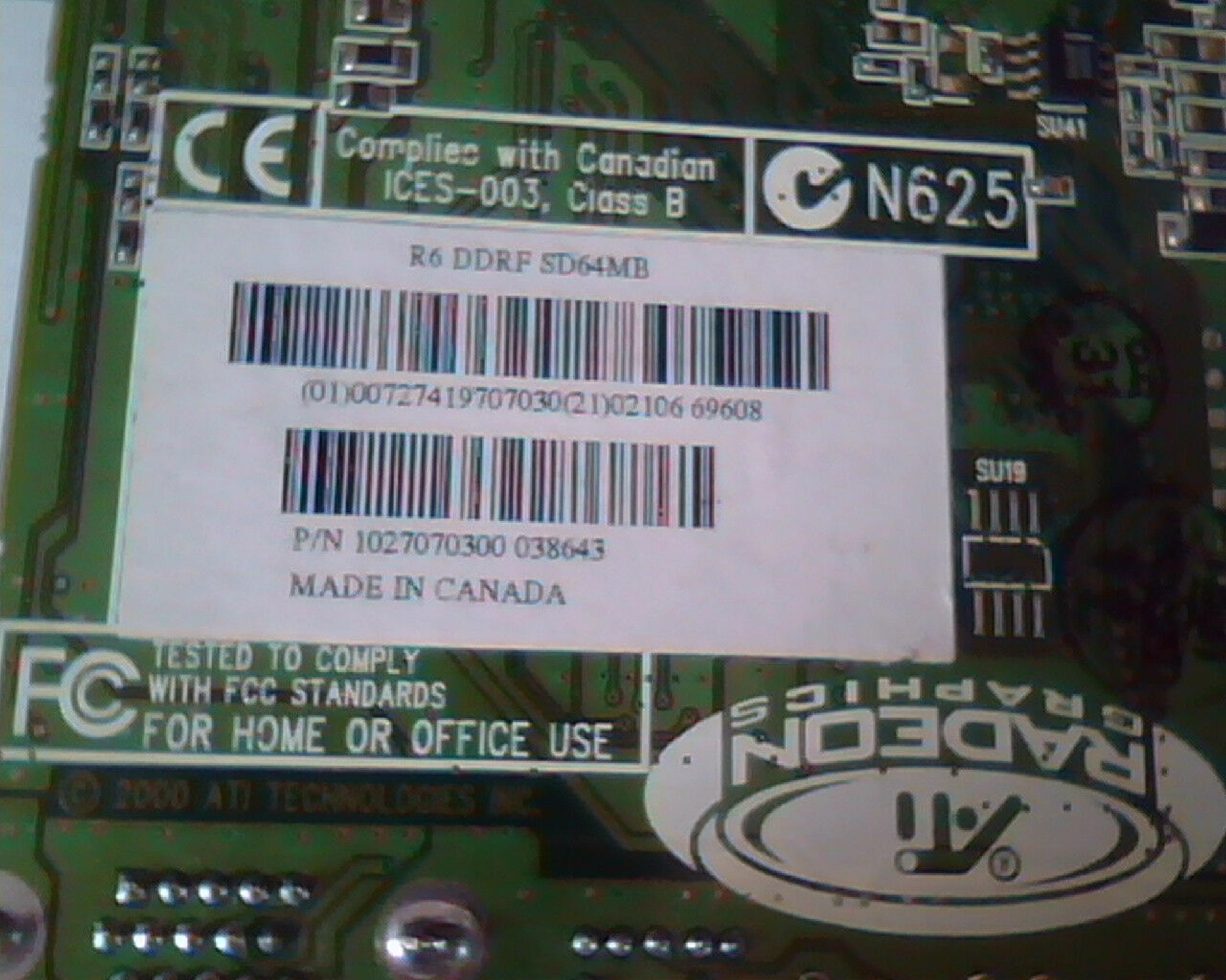 ATI 1027070300 RADEON X300 PCI-E VIDEO CARD