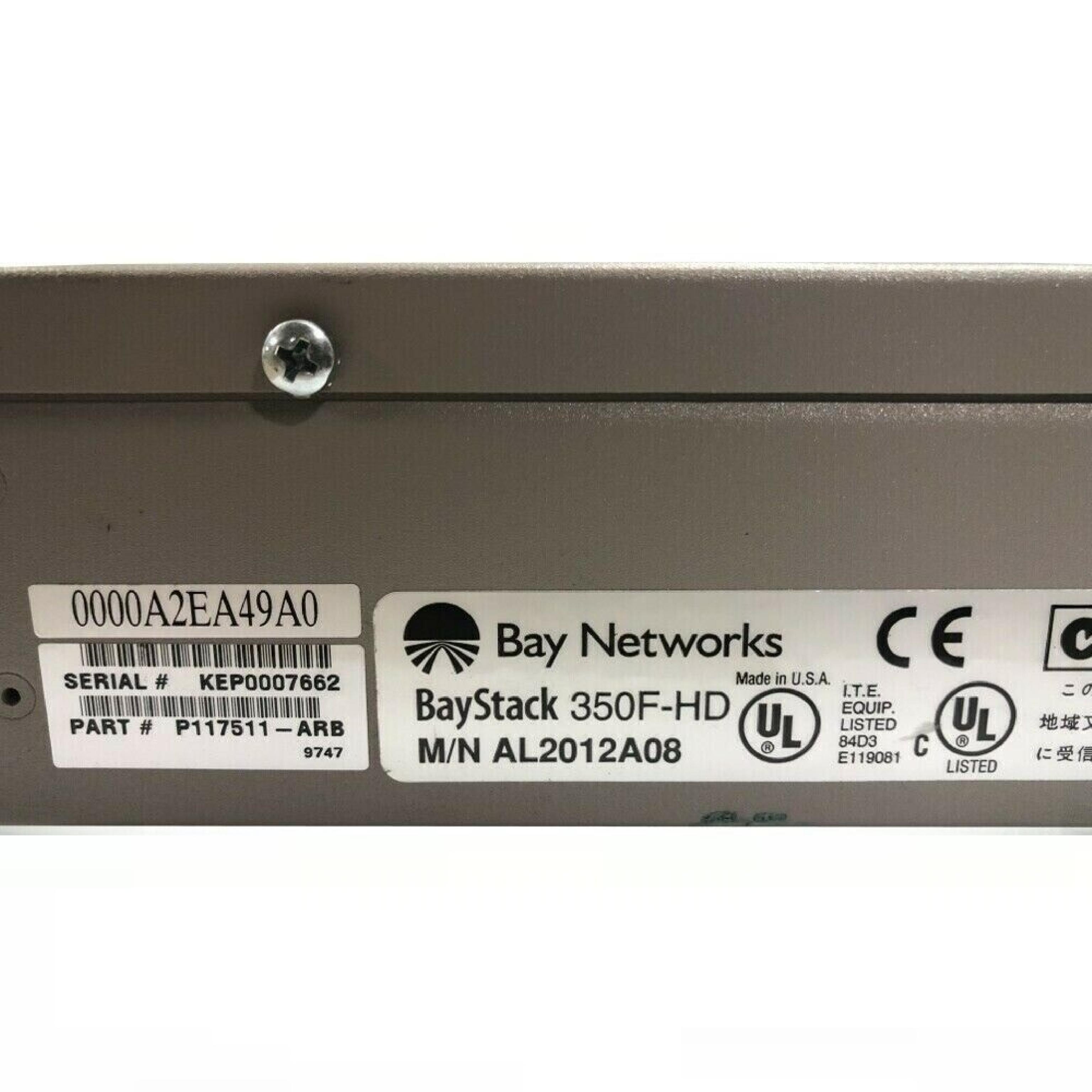 BAY NETWORKS NORTEL BAYSTACK 350F-HD BAY NETWORKS BAYSTACK 350F-HD,24 PORT,10/100 AUTOSENSE SWITCH