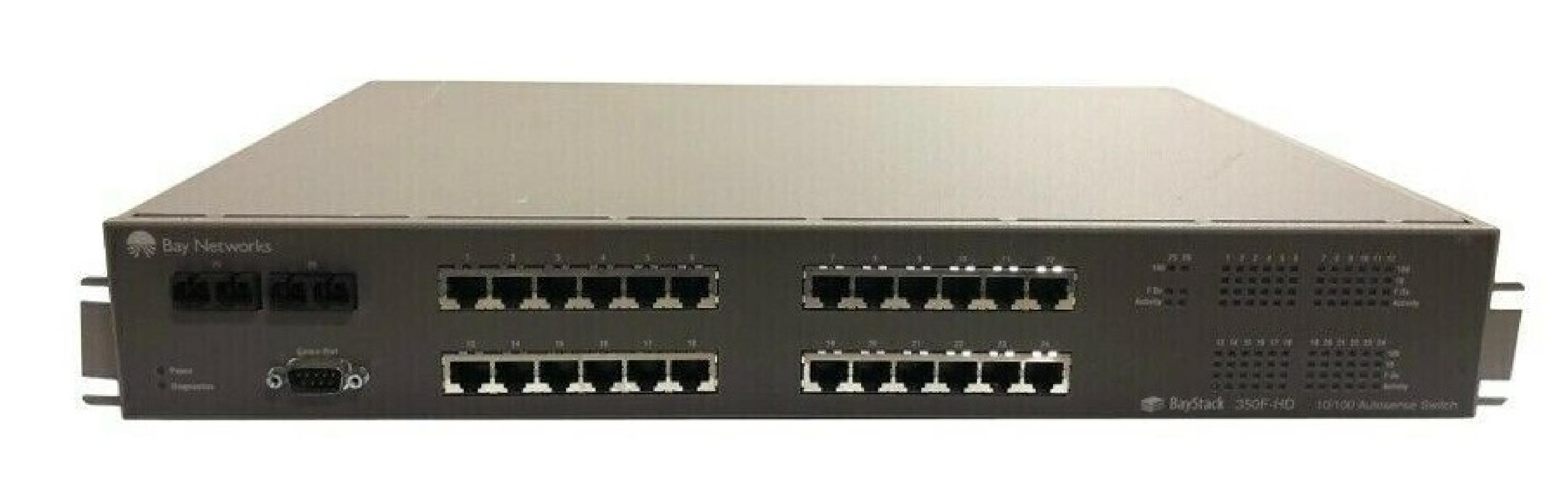 BAY NETWORKS NORTEL BAYSTACK 350F-HD BAY NETWORKS BAYSTACK 350F-HD,24 PORT,10/100 AUTOSENSE SWITCH