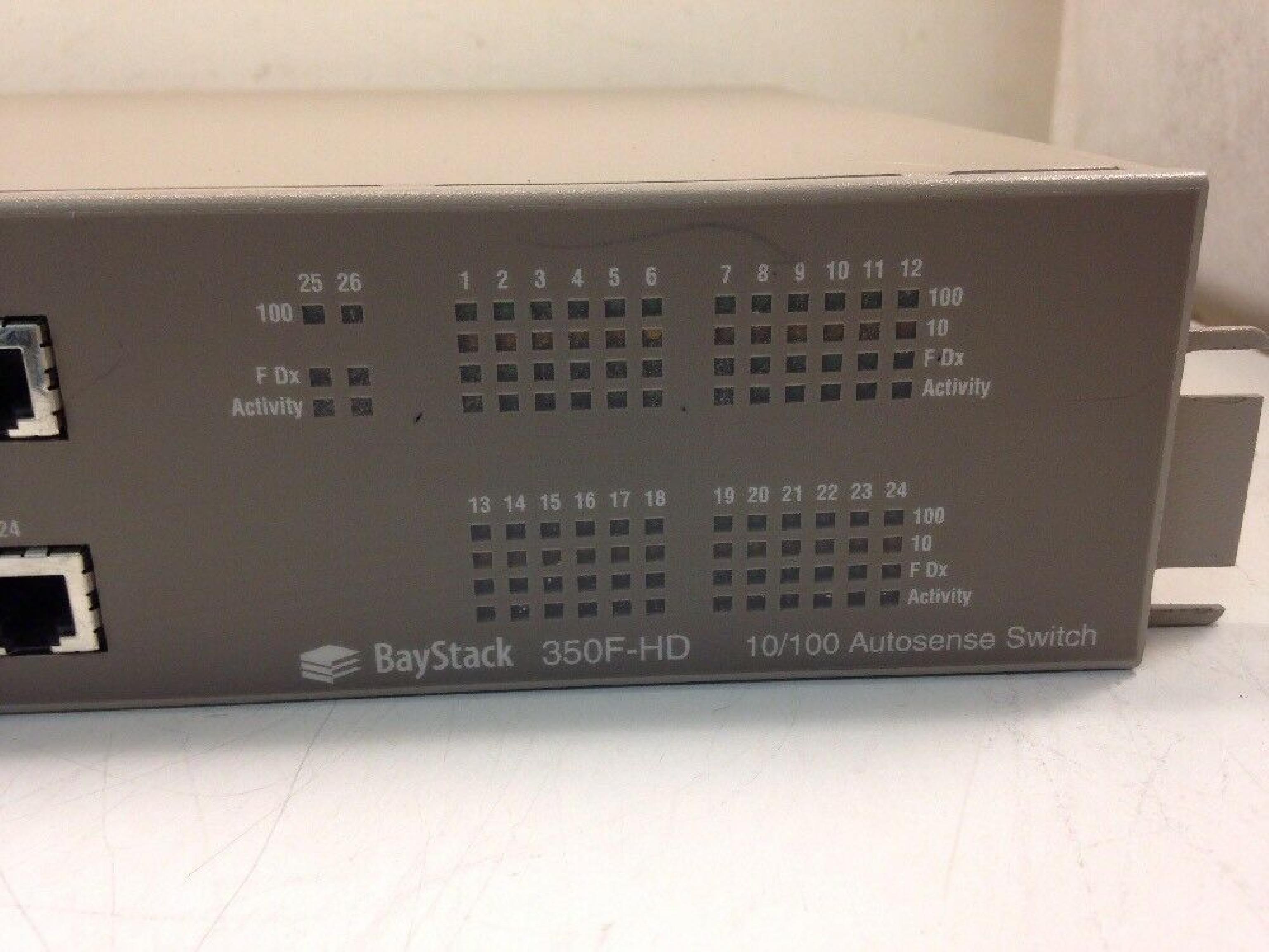 BAY NETWORKS NORTEL BAYSTACK 350F-HD BAY NETWORKS BAYSTACK 350F-HD,24 PORT,10/100 AUTOSENSE SWITCH