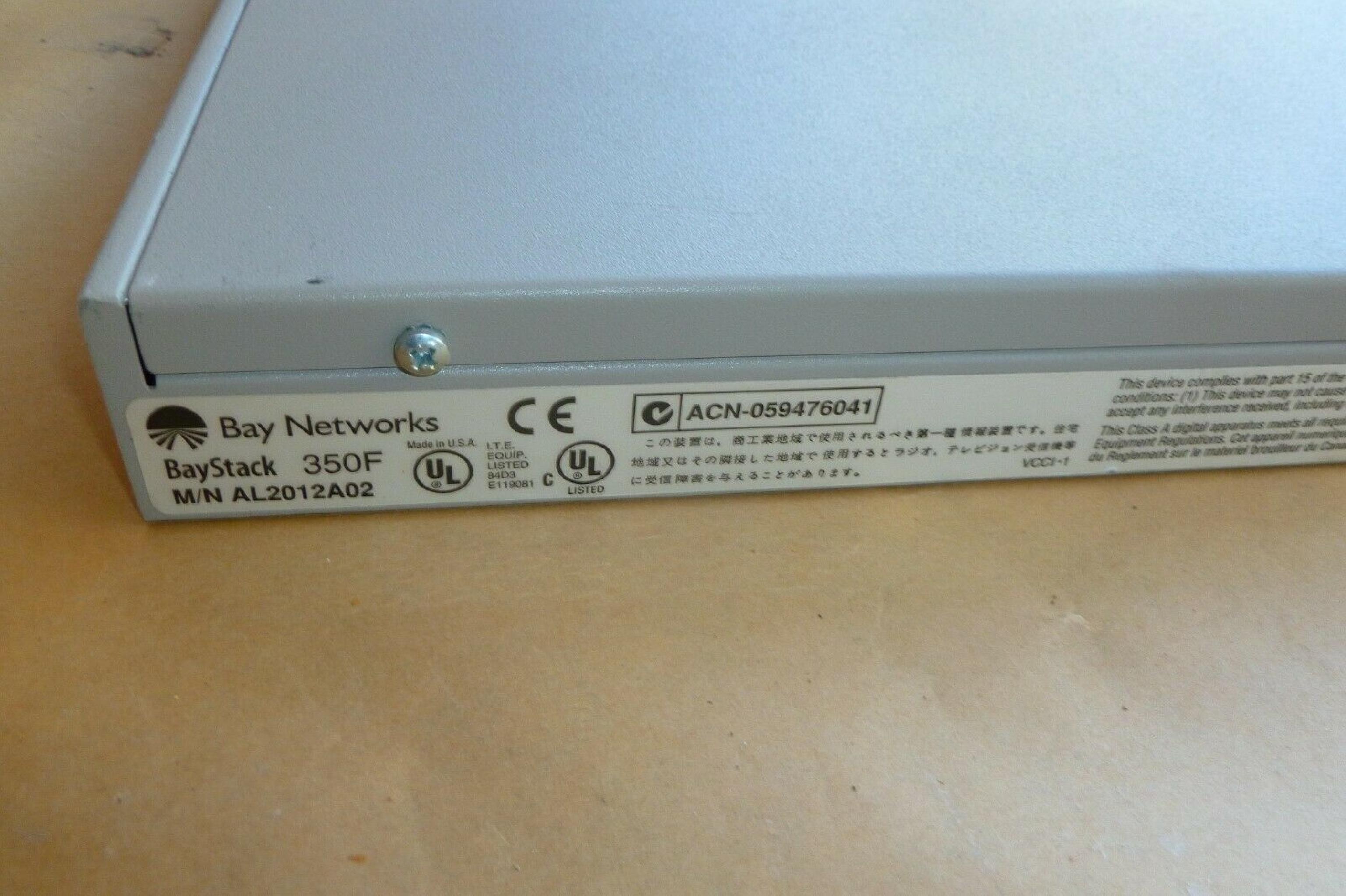 BAY NETWORKS NORTEL 350F BAYSTACK 350F 10/100 AUTOSENSE SWITCH 12 PORT 10/100