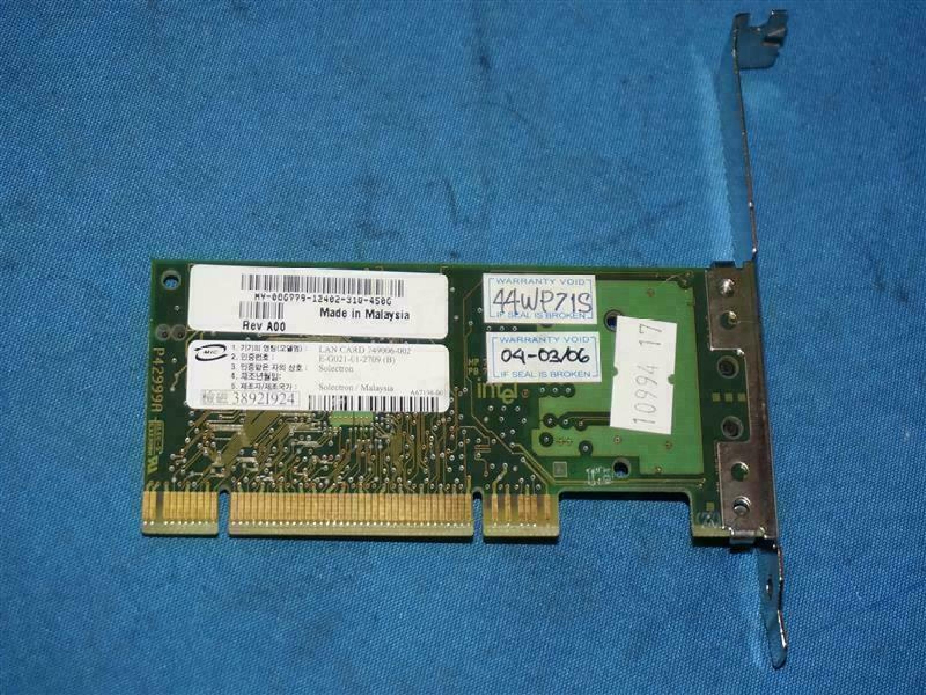 INTEL 749006-002 LAN CARD PCI NIC ETHERNET PRO/100 S PRO/100S SERVER NETWORK ADAPTER