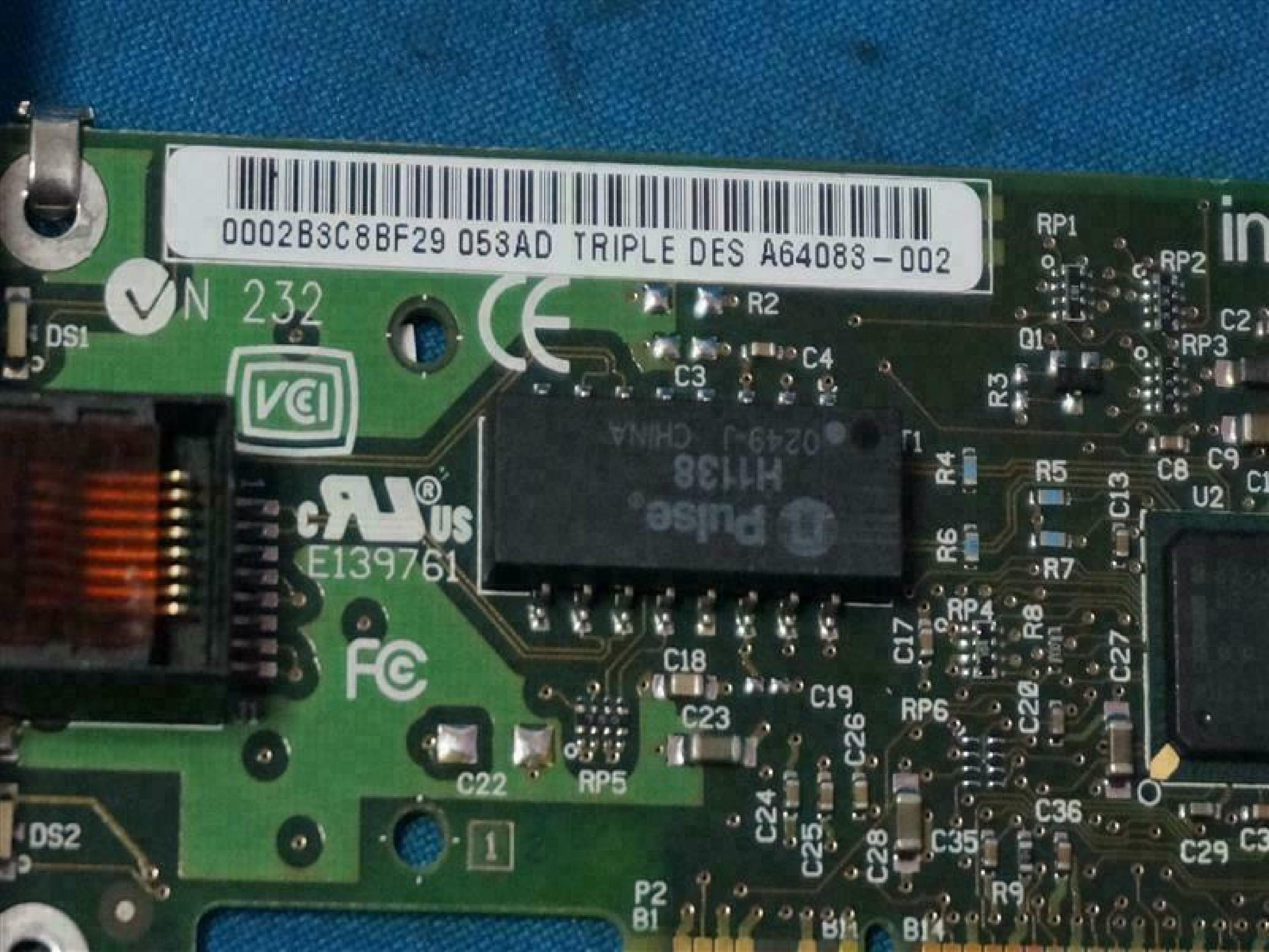 INTEL 749006-002 LAN CARD PCI NIC ETHERNET PRO/100 S PRO/100S SERVER NETWORK ADAPTER