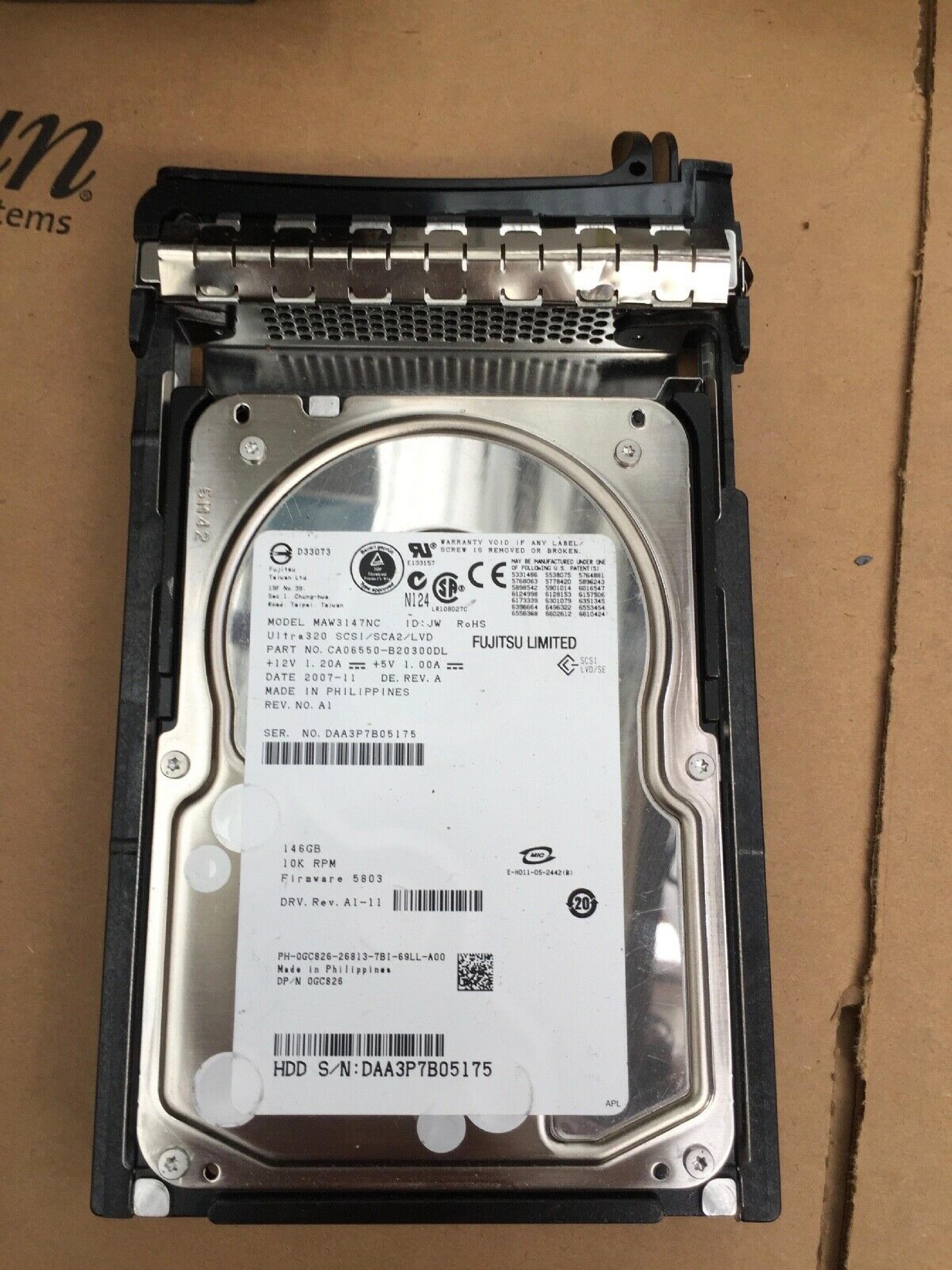 FUJITSU 0GC826 10K.7 ULTRA320 SCSI 146-GB HARD DRIVE