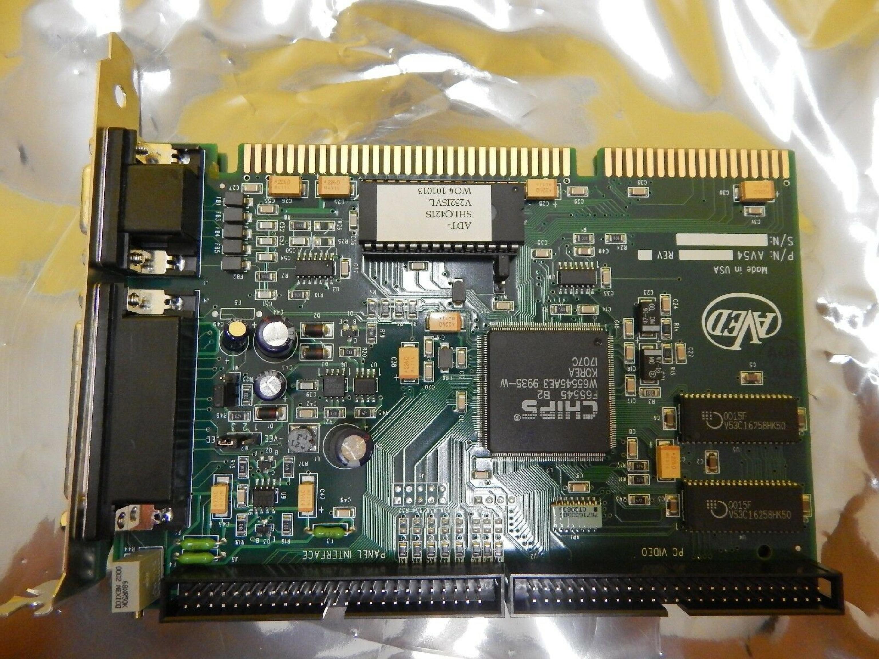 AVED AV54 ISA VGA CARD WITH PANEL INTERFACE