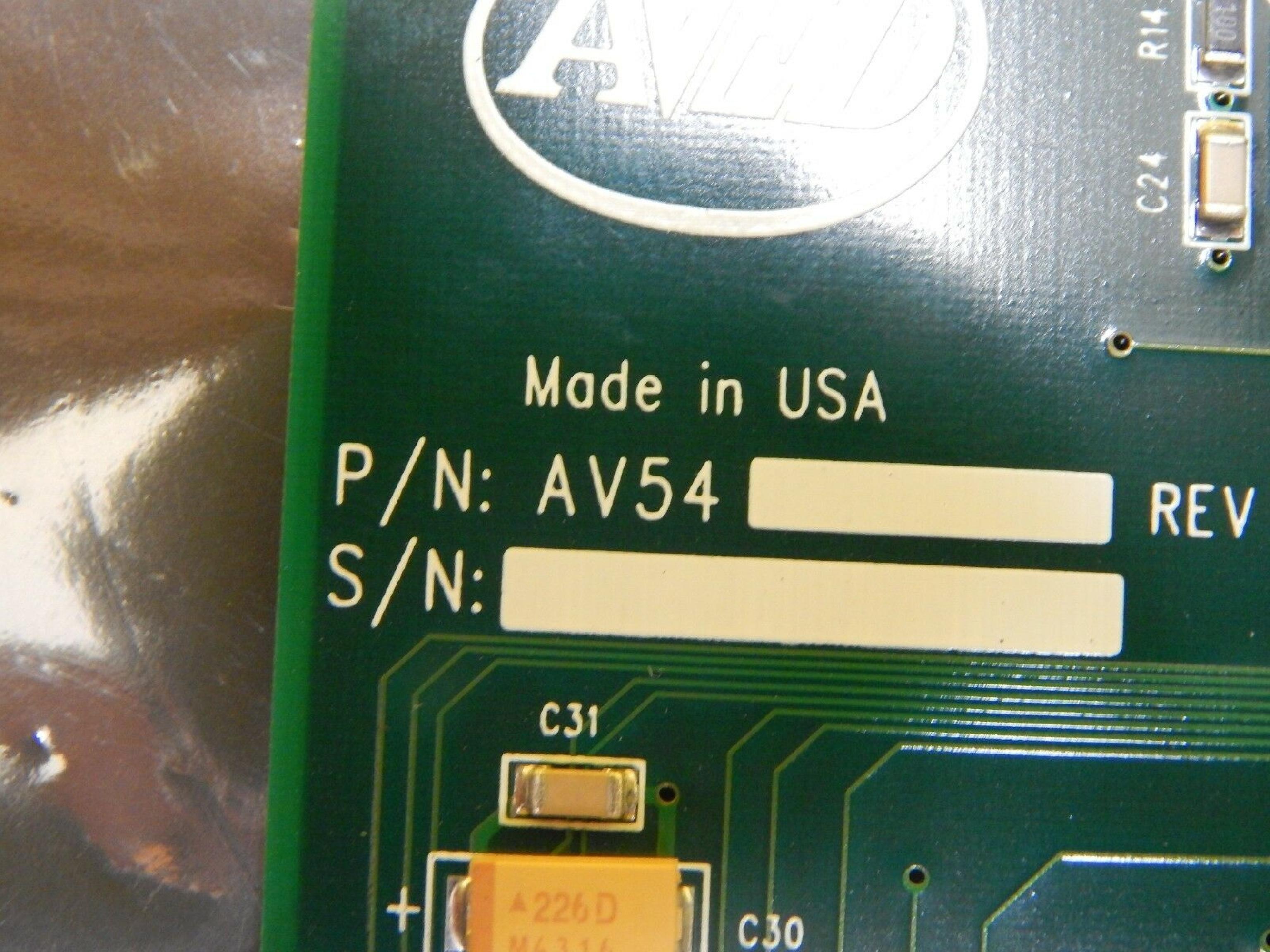 AVED AV54 ISA VGA CARD WITH PANEL INTERFACE