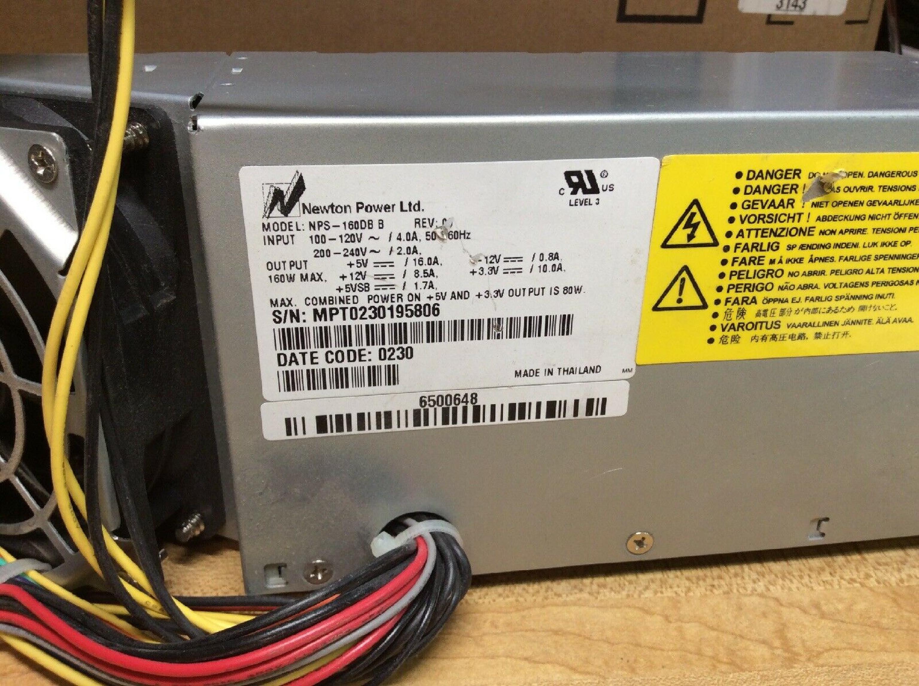 NEWTON NPS-160DB B 160W GATEWAY NINA POWER SUPPLY