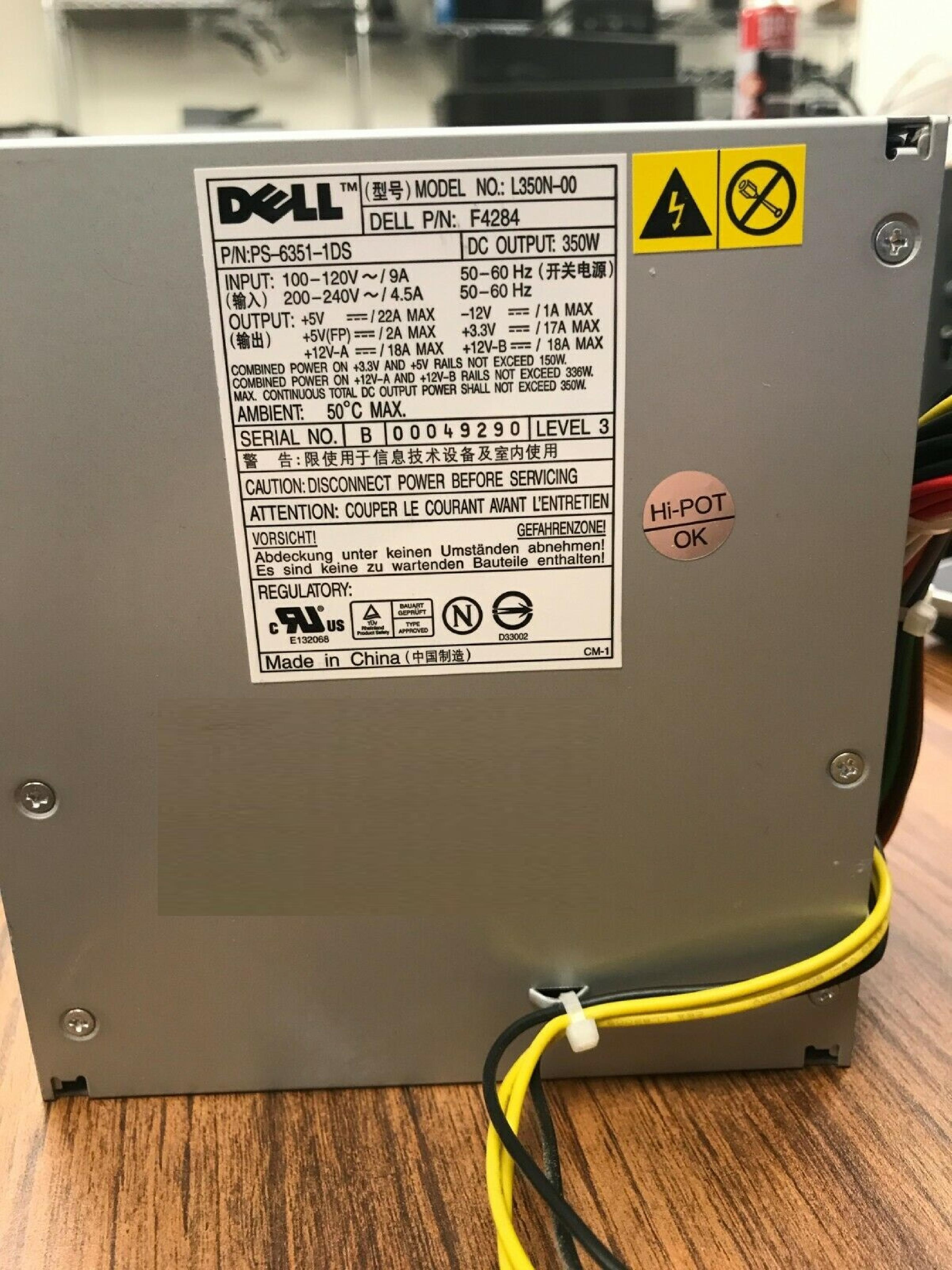 DELL PS-6351-1DS 350W POWER SUPPLY