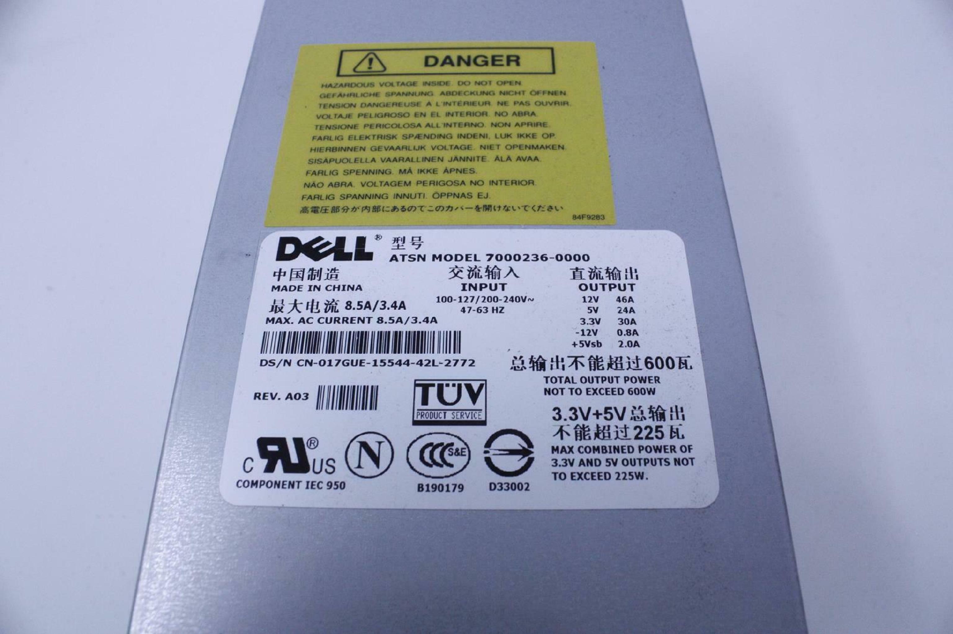 DELL 7000236-0000 600 WATT POWER SUPPLY