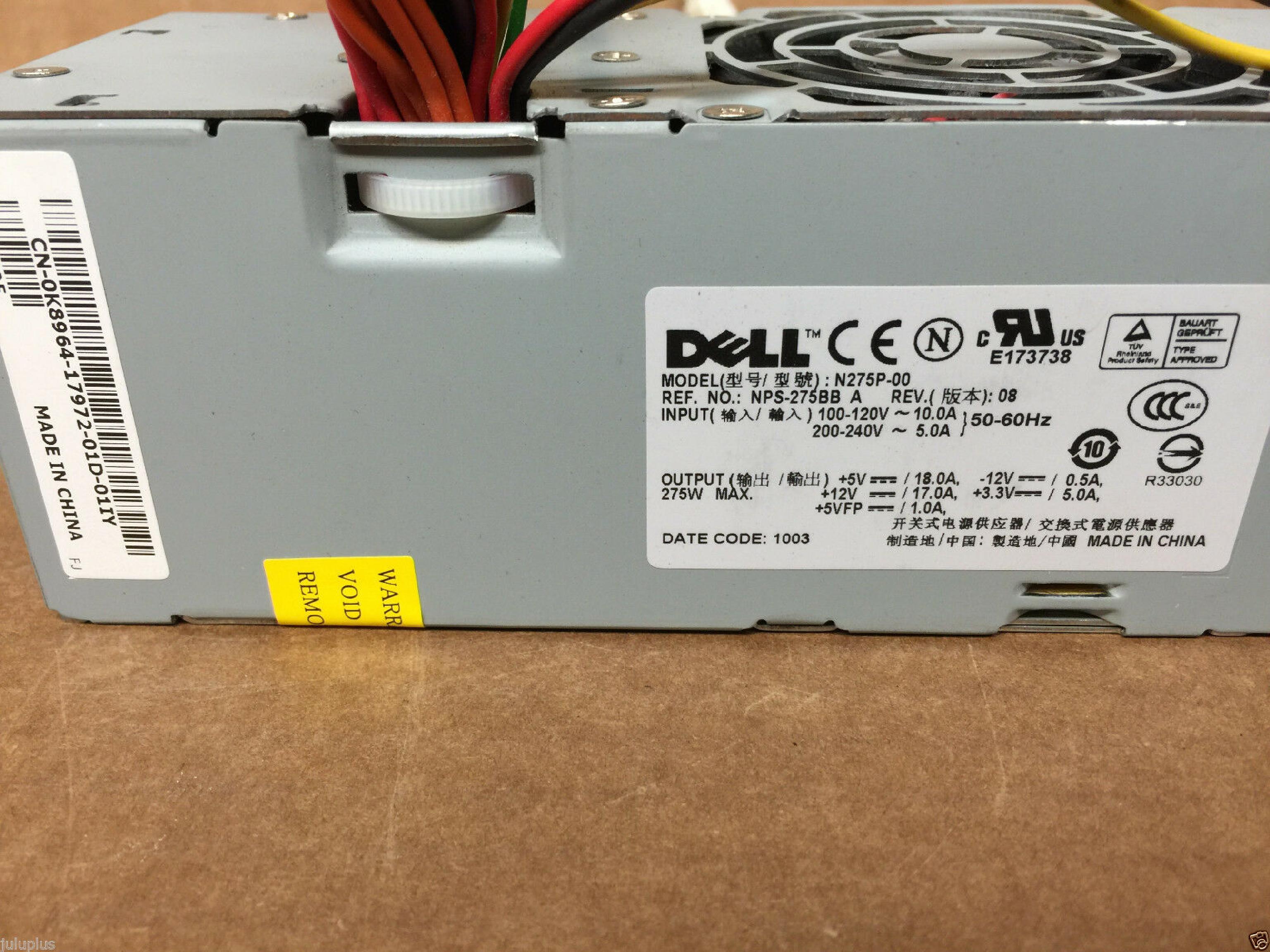 DELL N275P-00 275 WATT POWER SUPPLY SFF PSU