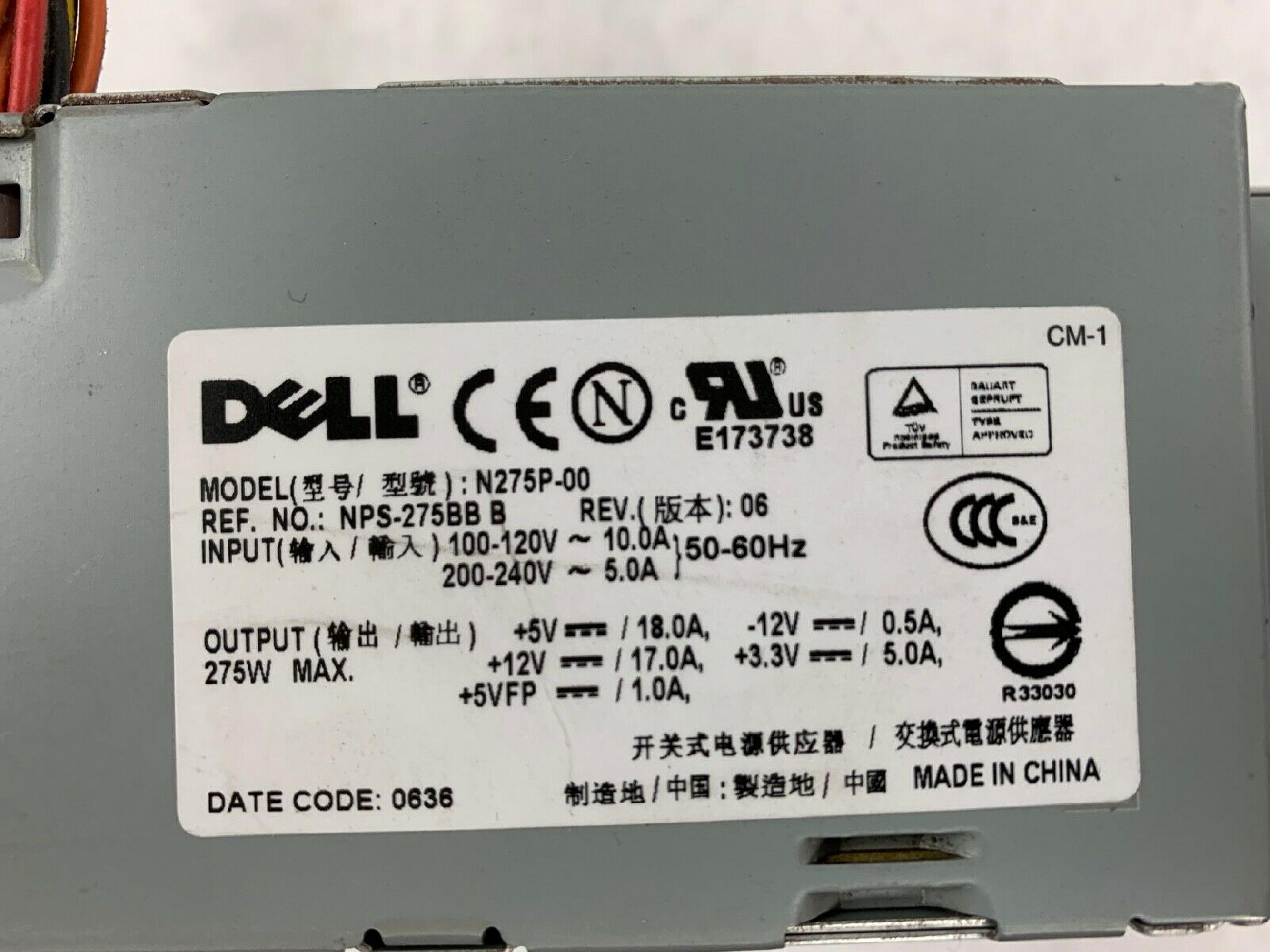 DELL NPS-275BB B 275 WATT POWER SUPPLY SFF PSU