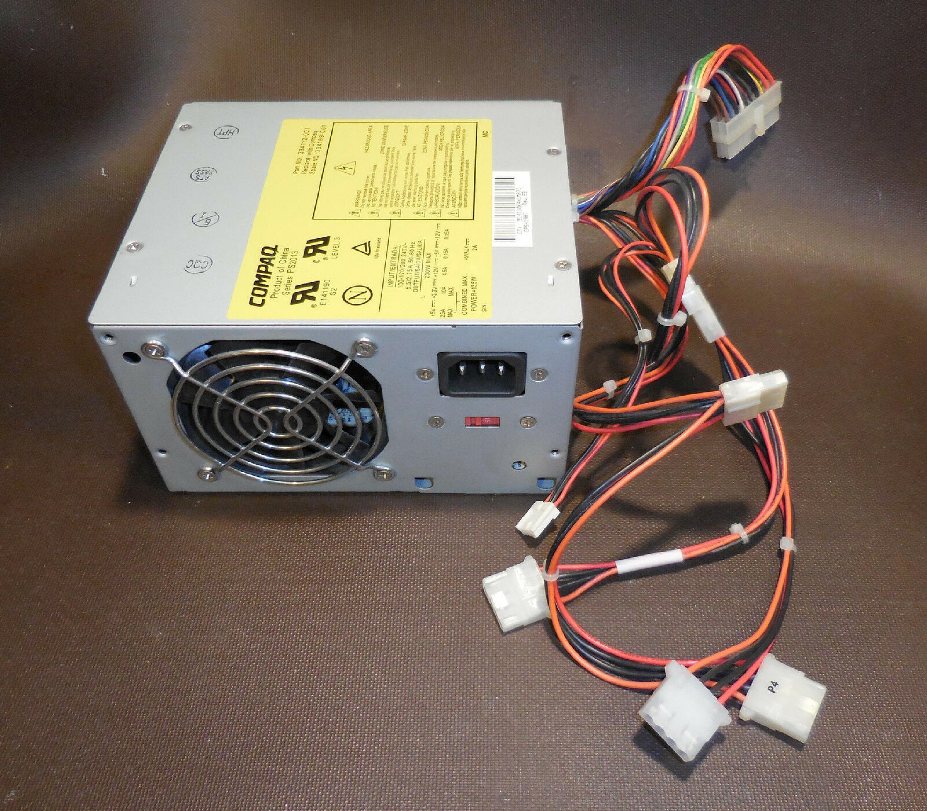 COMPAQ / HEWLETT PACKARD / HP PS2013 200W 20 PIN ATX POWER SUPPLY