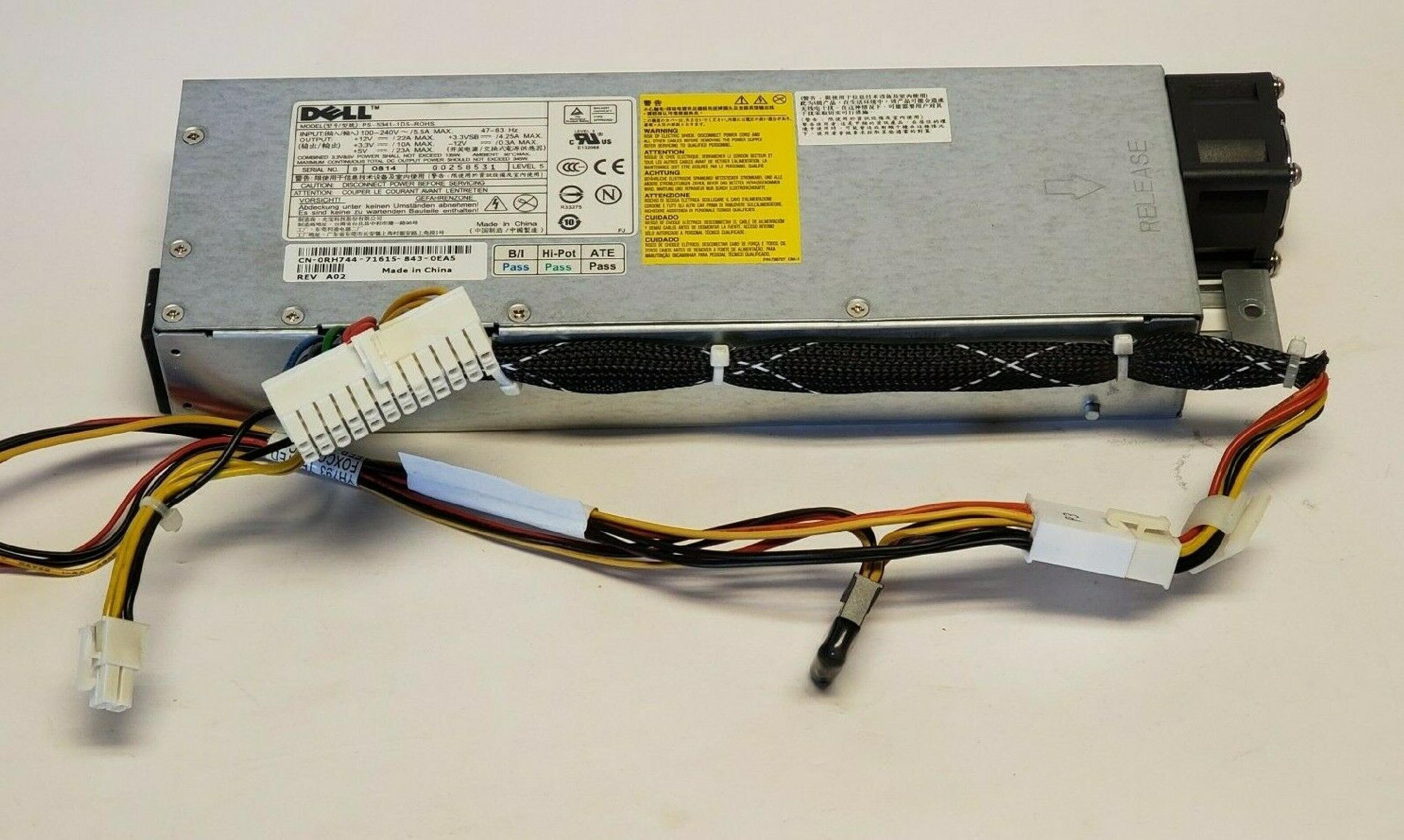 DELL 0RH744 POWER SUPPLY PULLED FROM PE860