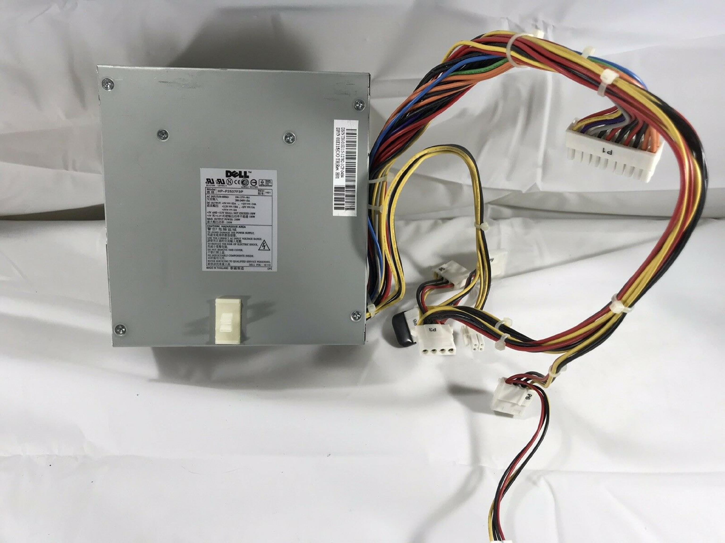 DELL 1E115 250W 20PIN ATX POWER SUPPLY 5 MOLEX 1 BERG DESKTOP 250 WATT