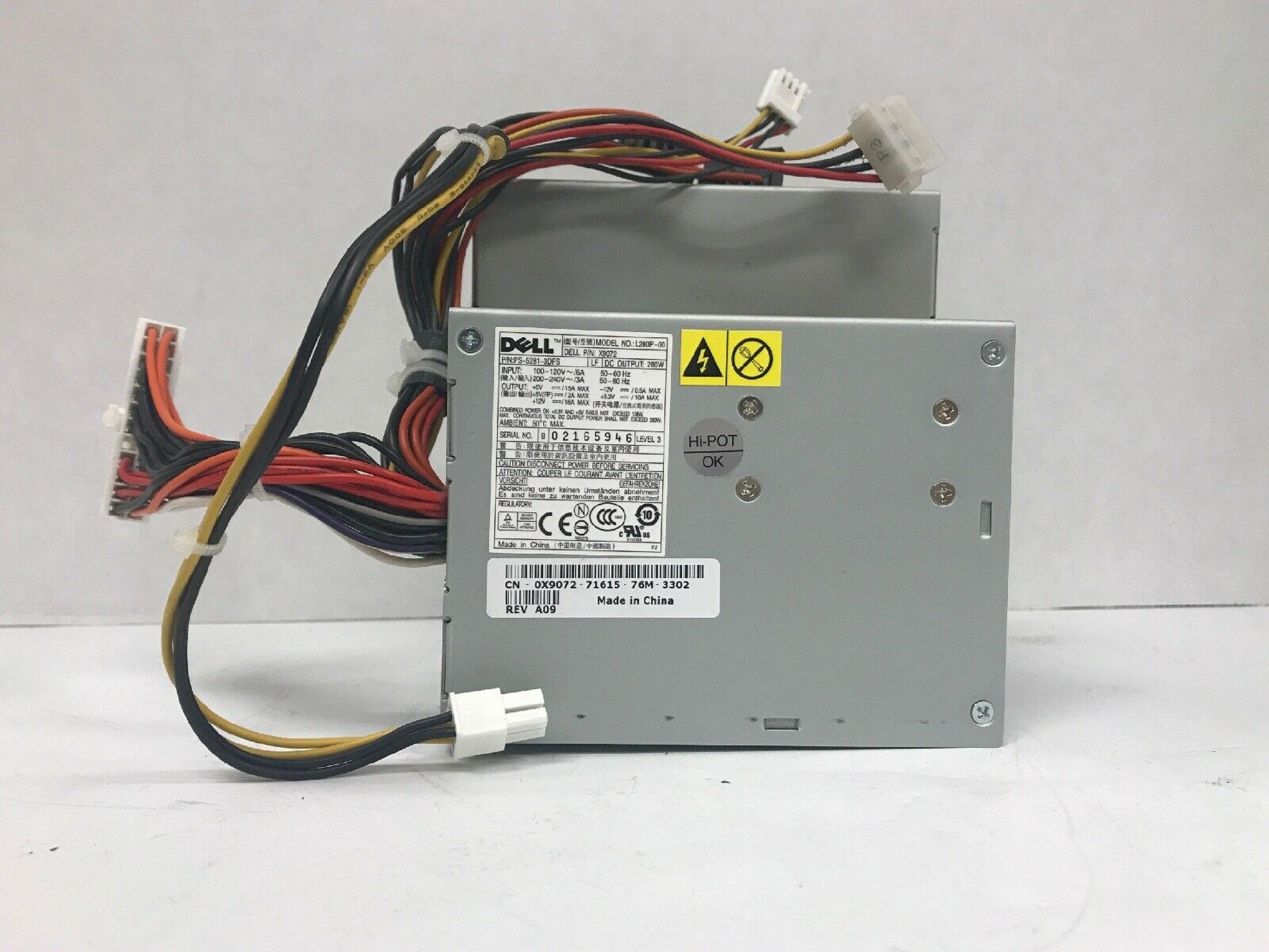 DELL L280P-00 280W 24 PIN ATX POWER SUPPLY