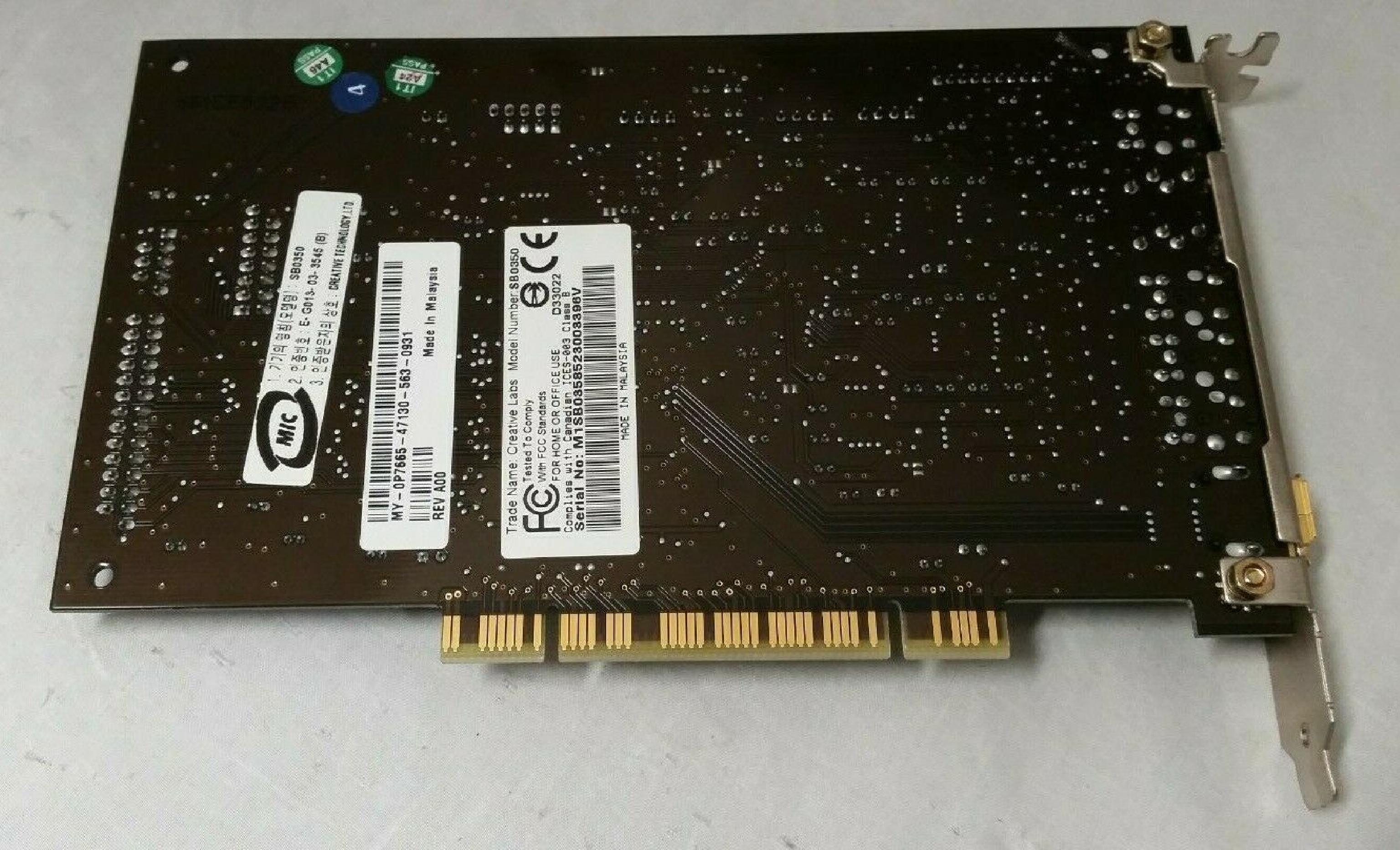 CREATIVE LABS / SOUND BLASTER SB0350 SOUND BLASTER AUDIGY 2 ZS 7.1-CH THX PCI CARD SB0350 AUDIGY2